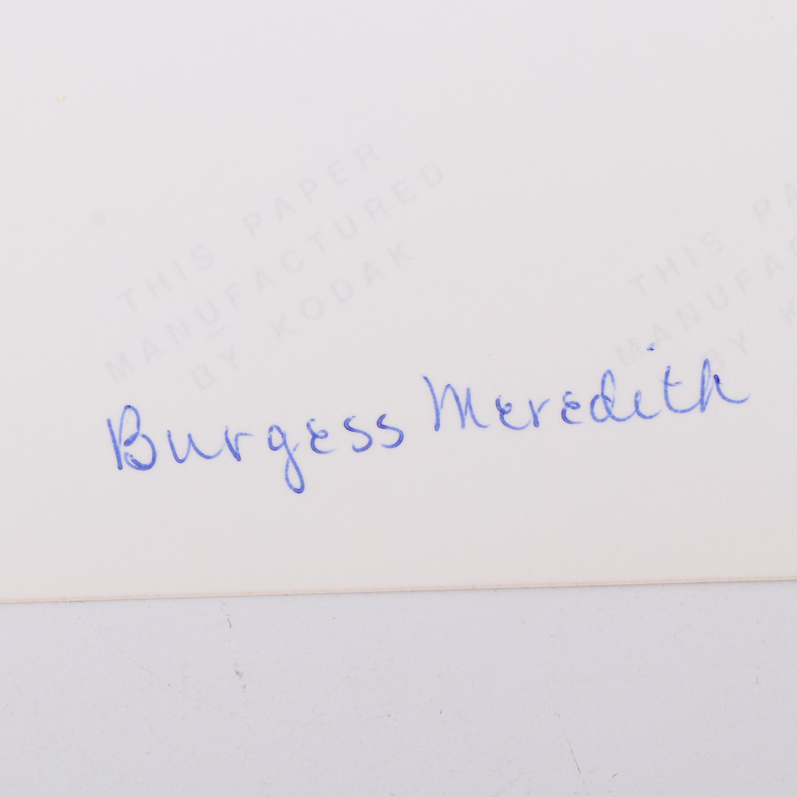 Burgess Meredith Autographed Photograph with Inscription