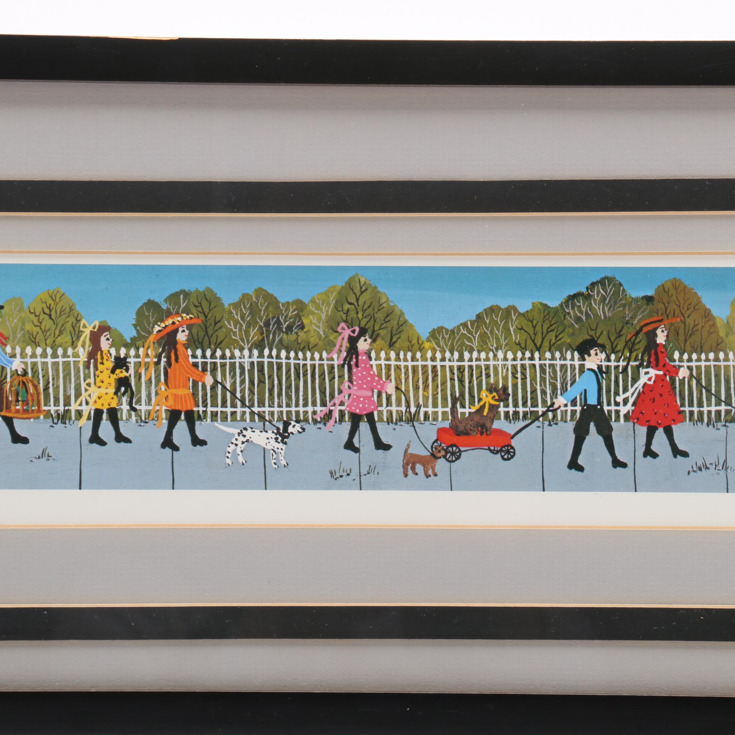 Mrs. Bee Limited Edition Offset Lithograph "The Pet Parade"