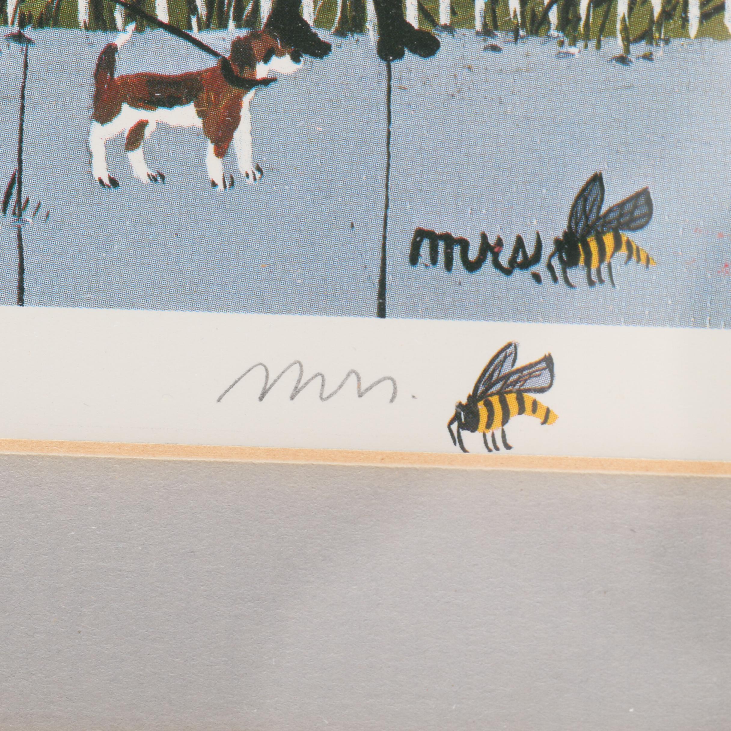 Mrs. Bee Limited Edition Offset Lithograph "The Pet Parade"