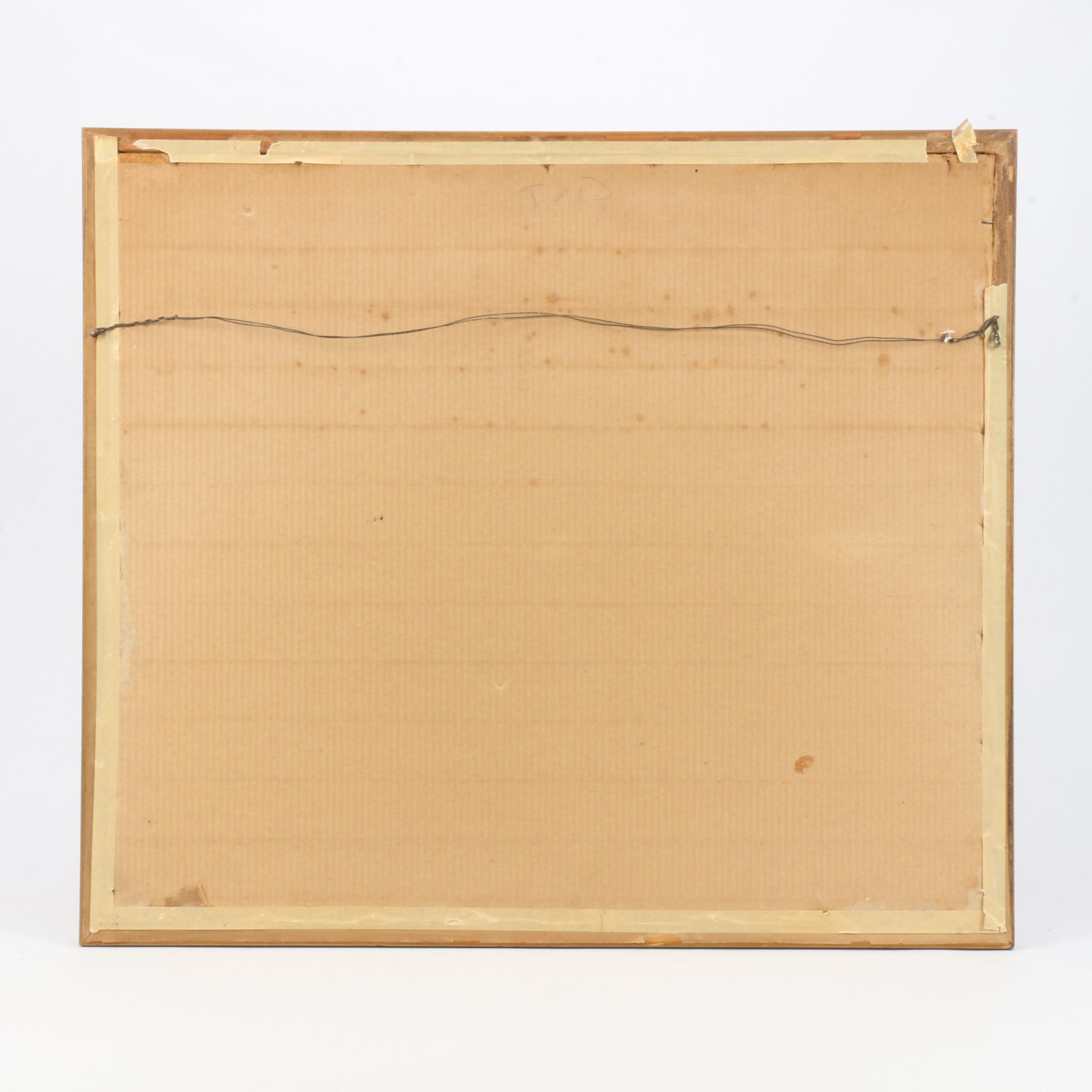 20th Century Aquatint with Etching of Landscape with Mill