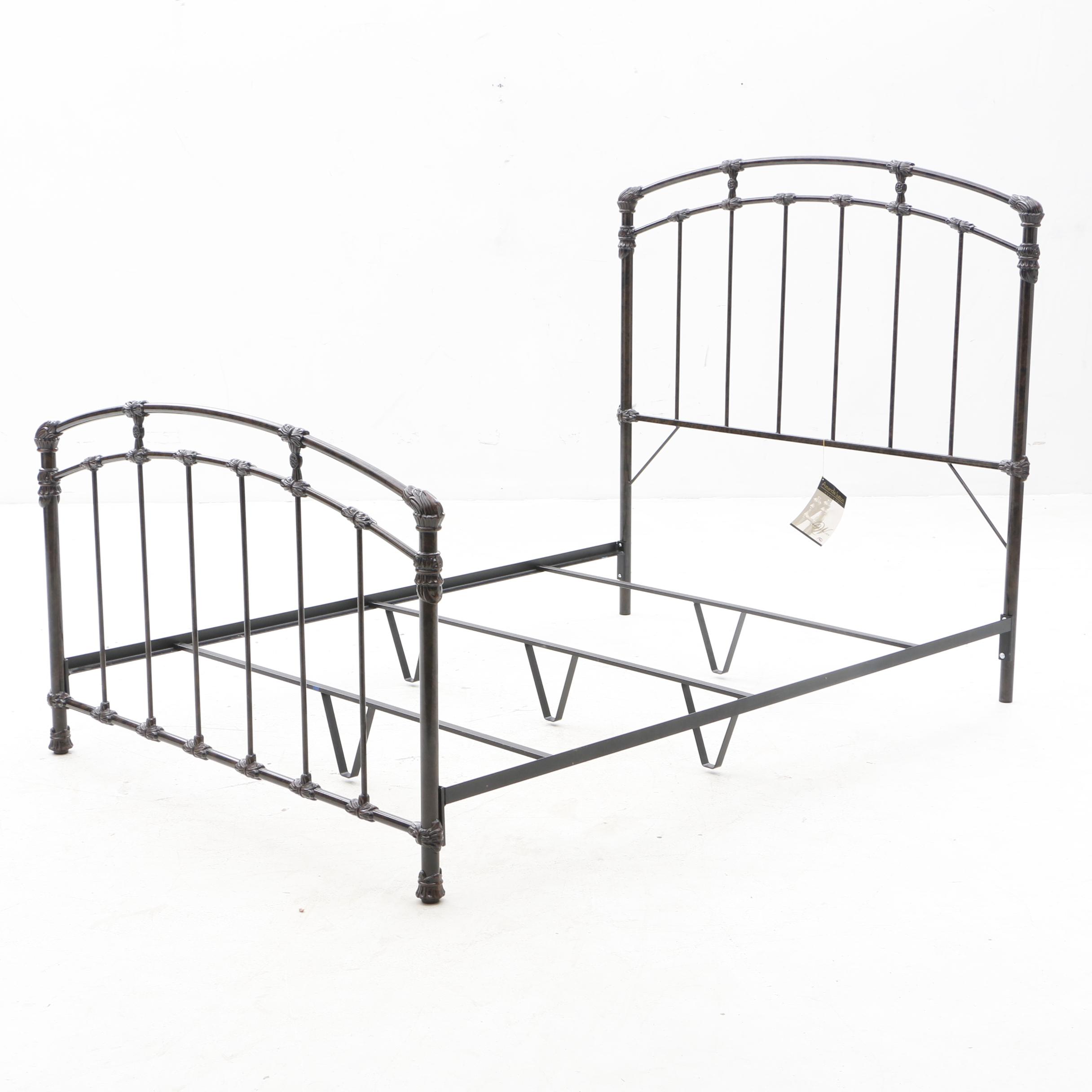 Amanda Sutton Designs Metal Queen Size Bed Frame by Wesley Allen Furniture