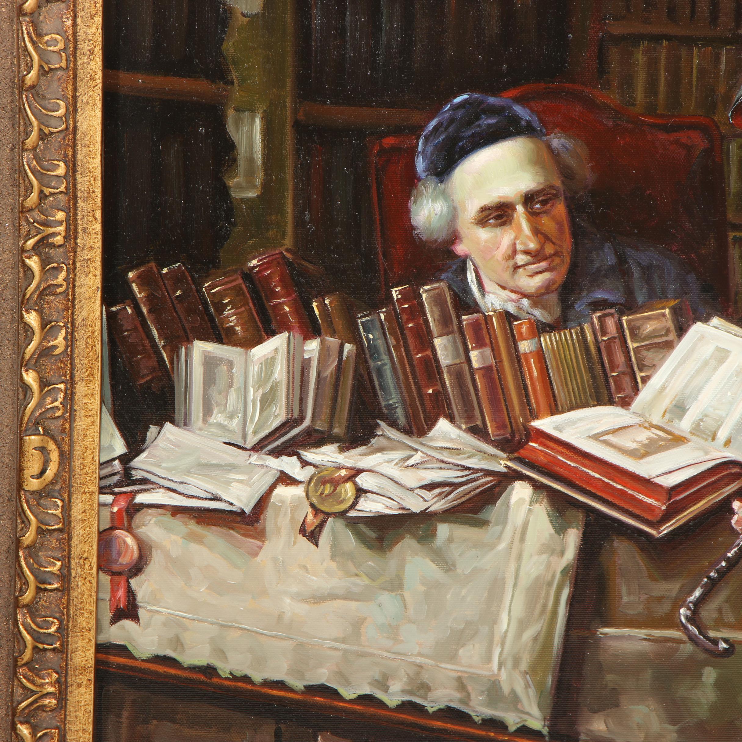 John Pieron Genre Scene Oil Painting