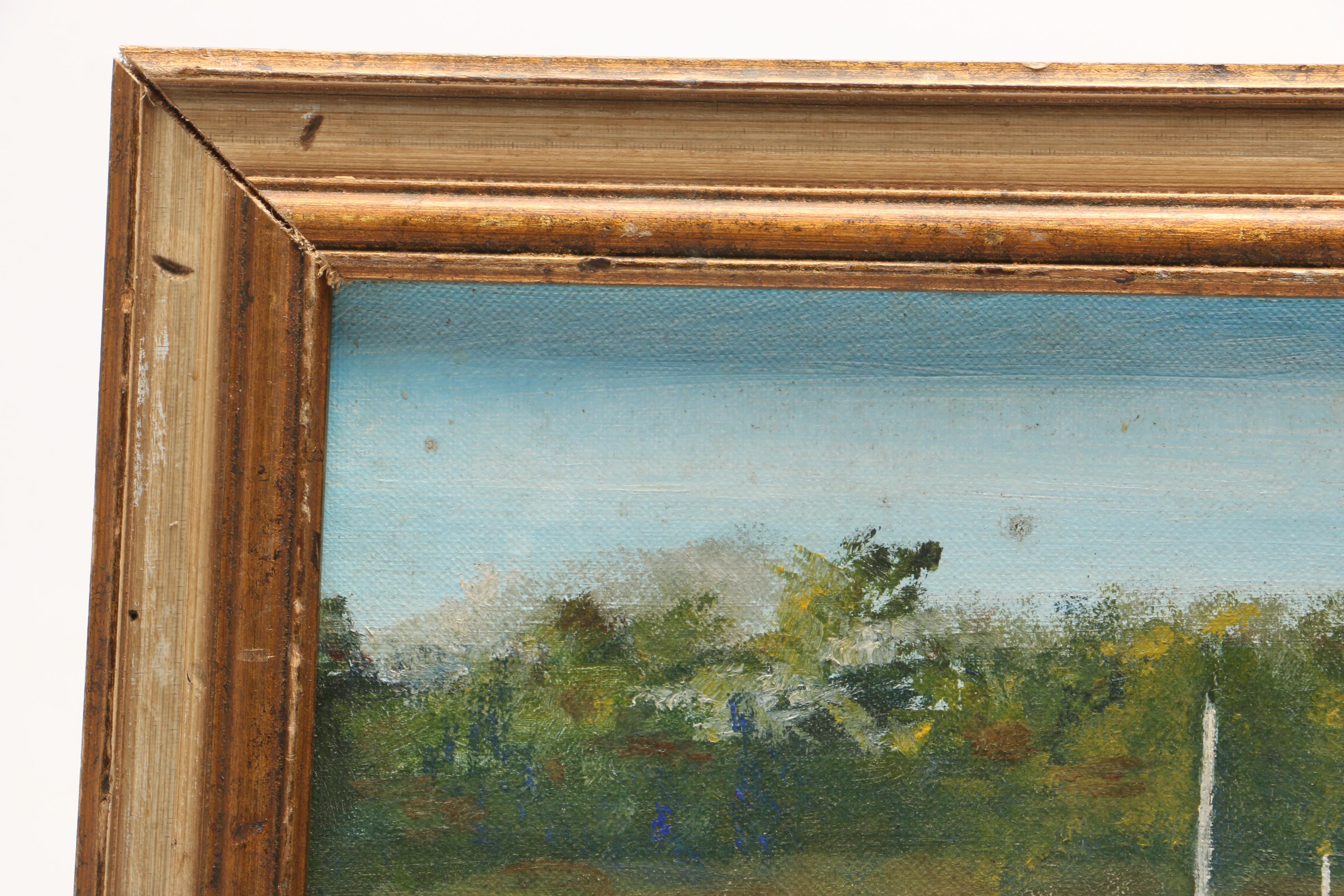 G. Kuhn Oil Painting of Riverboat