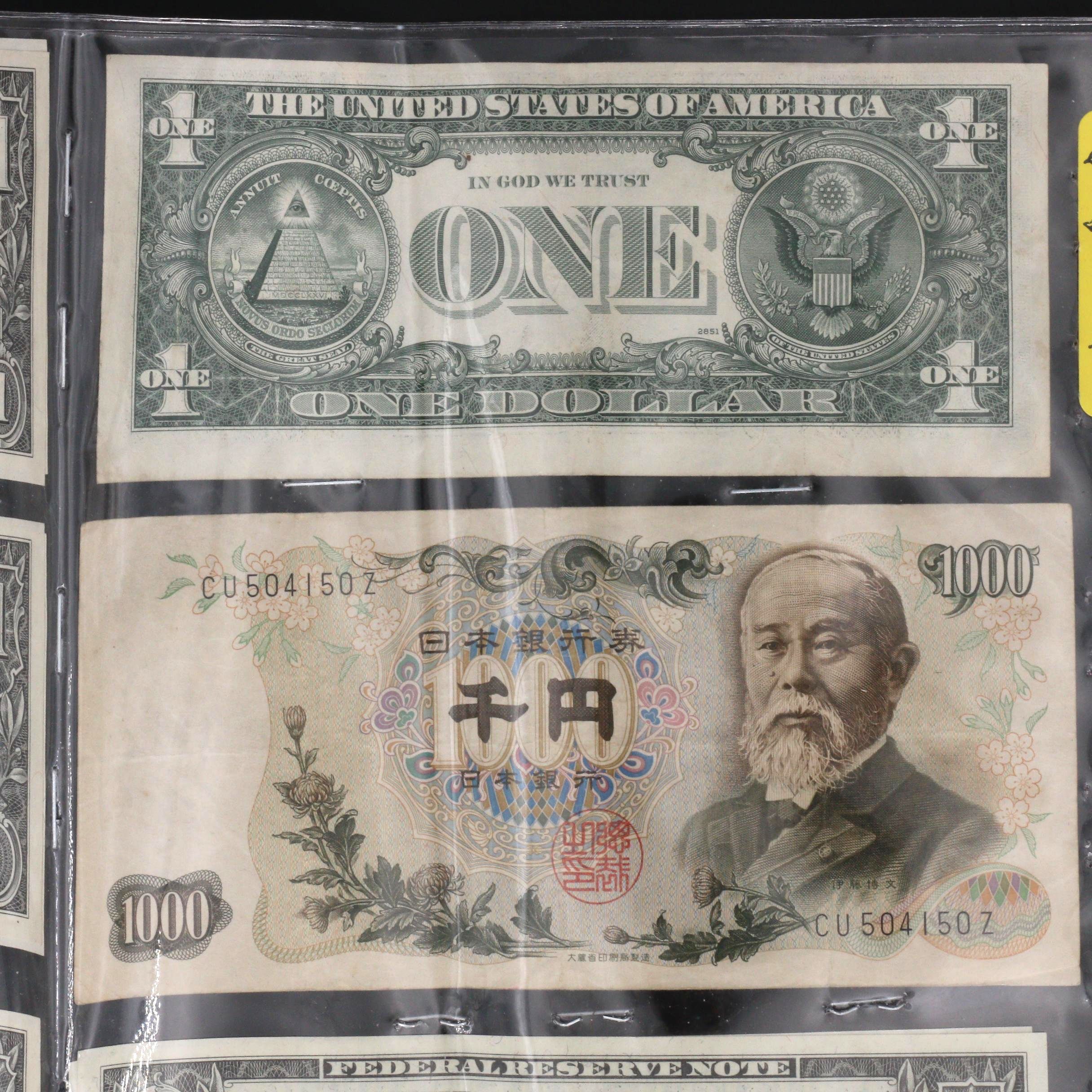 Group of 13 U.S. $1 Federal Reserve Notes Included Consecutive Serial Numbers
