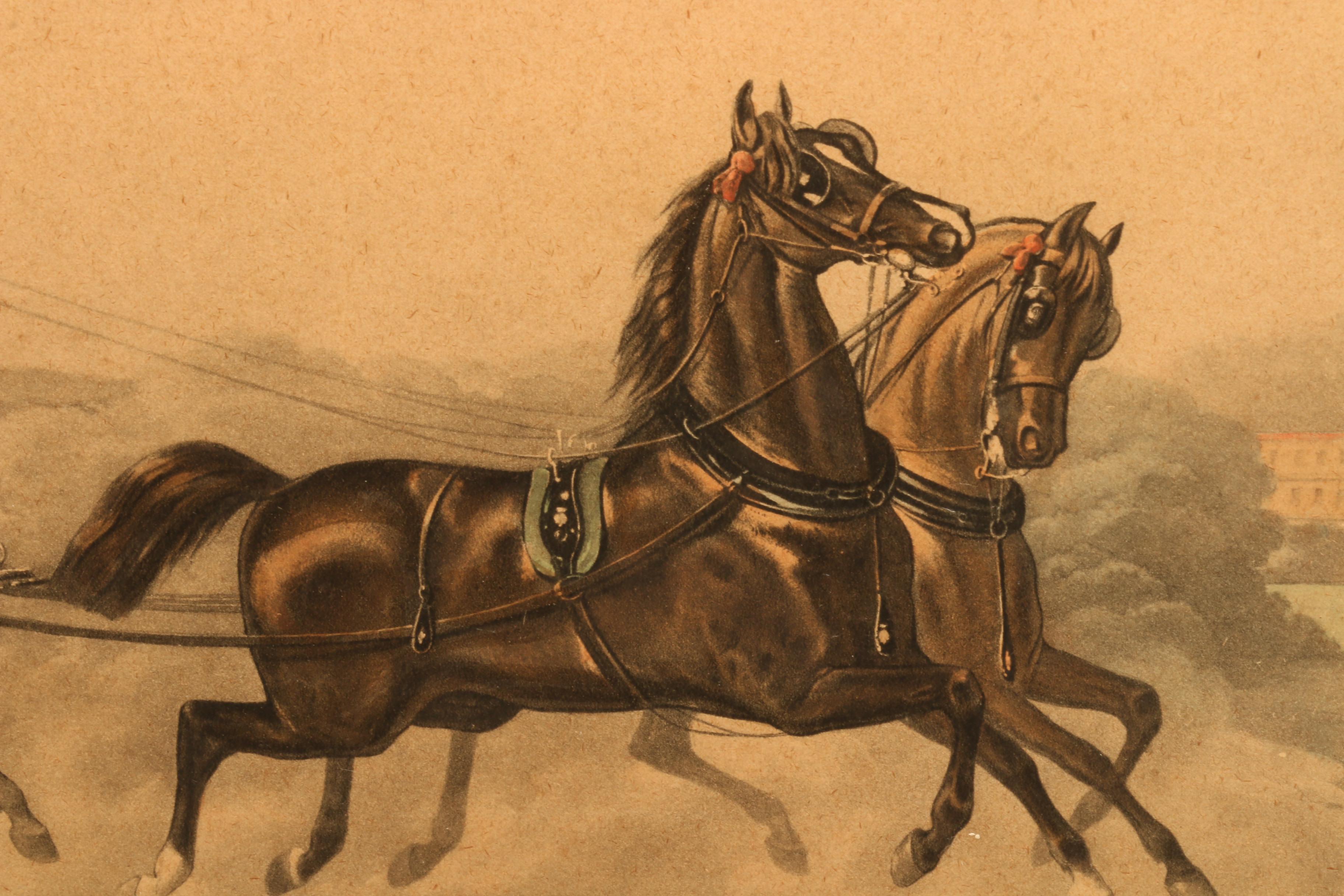 Richard Woodman Hand-colored Lithograph after James Barenger "The Walk"