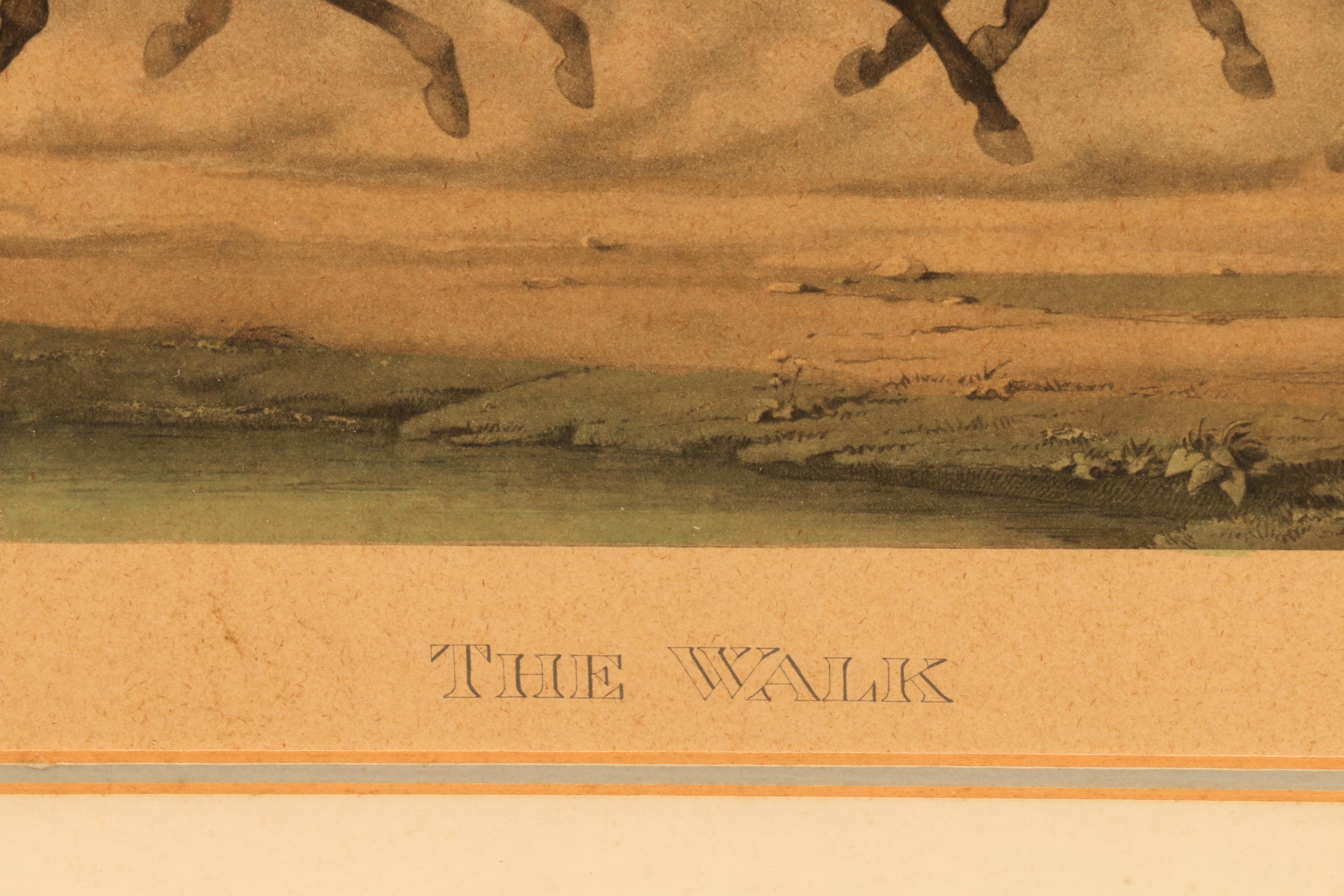 Richard Woodman Hand-colored Lithograph after James Barenger "The Walk"