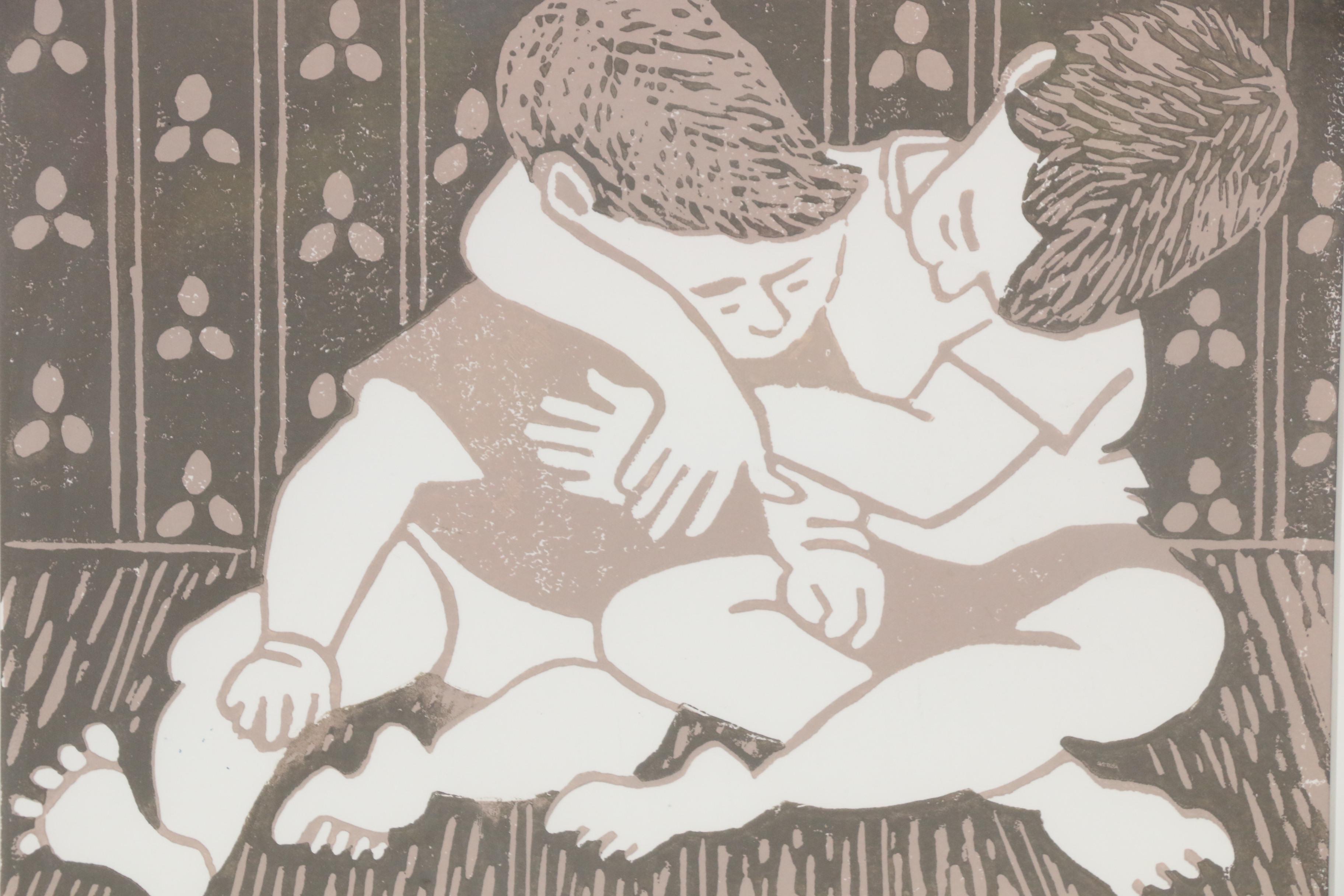 Betsy Shults Woodblock "Tête-à-Tête"