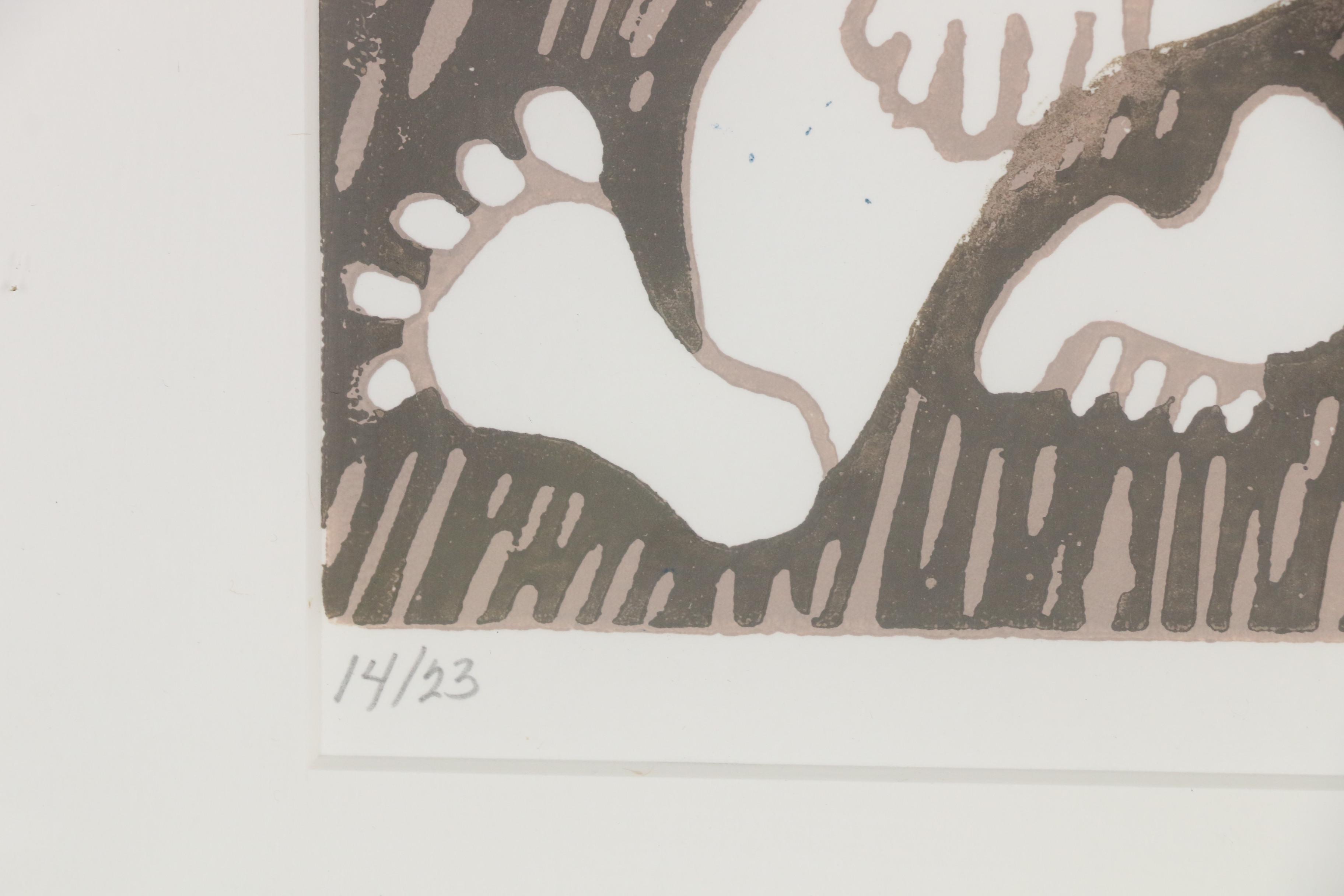 Betsy Shults Woodblock "Tête-à-Tête"