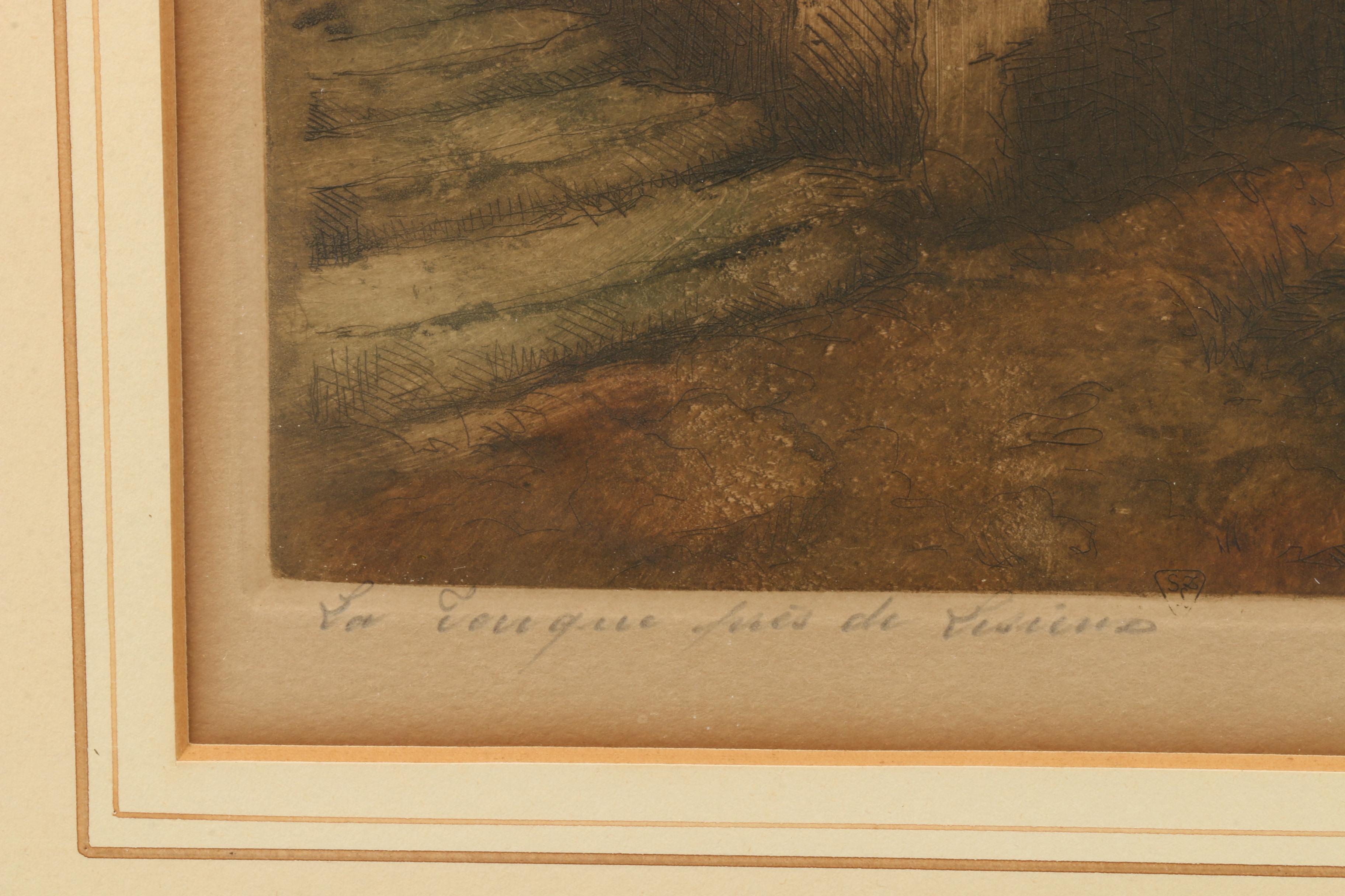 Etching with Aquatint of Canal Scene