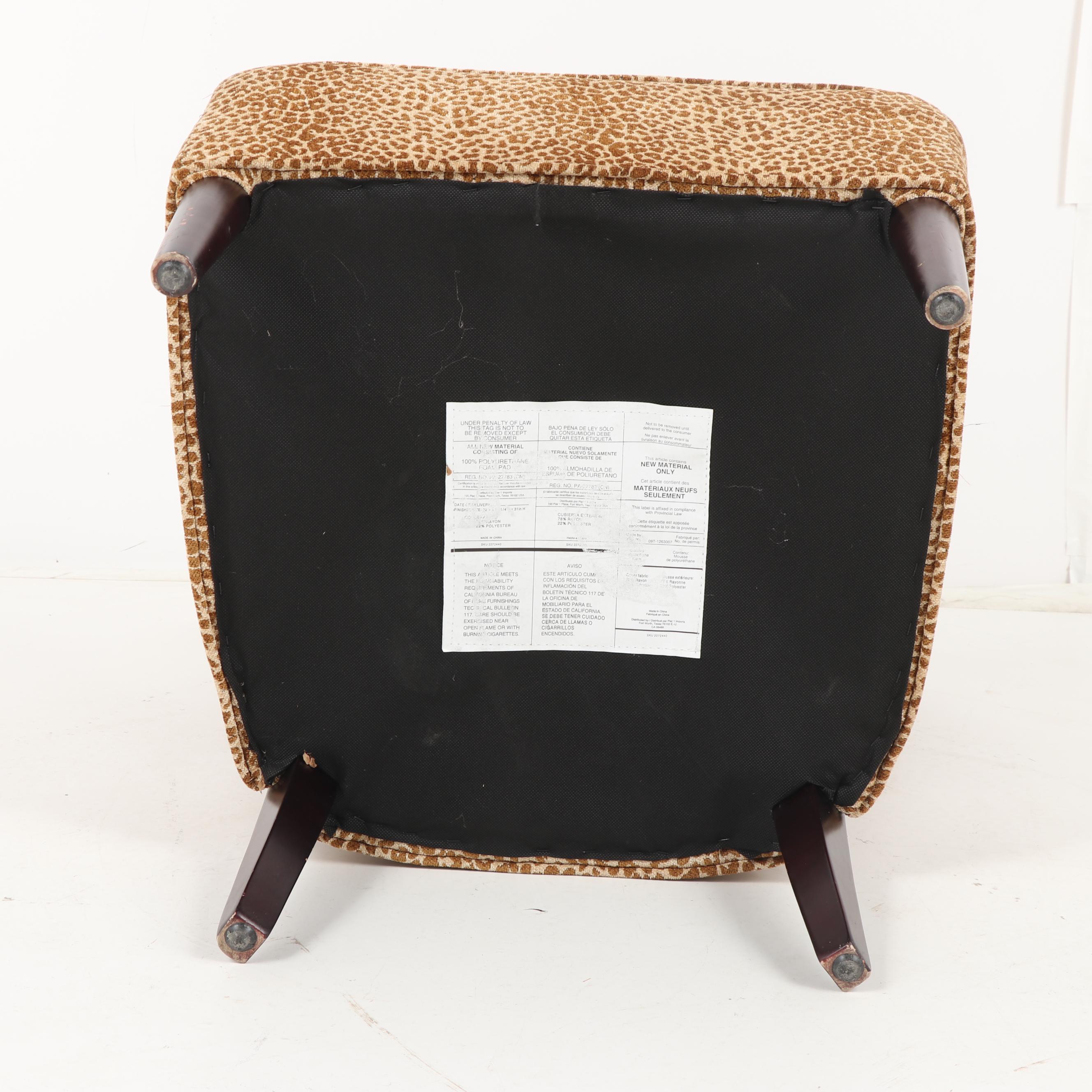 Leopard Print Upholstered Vanity Chair by Pier 1 Imports, 21st Century