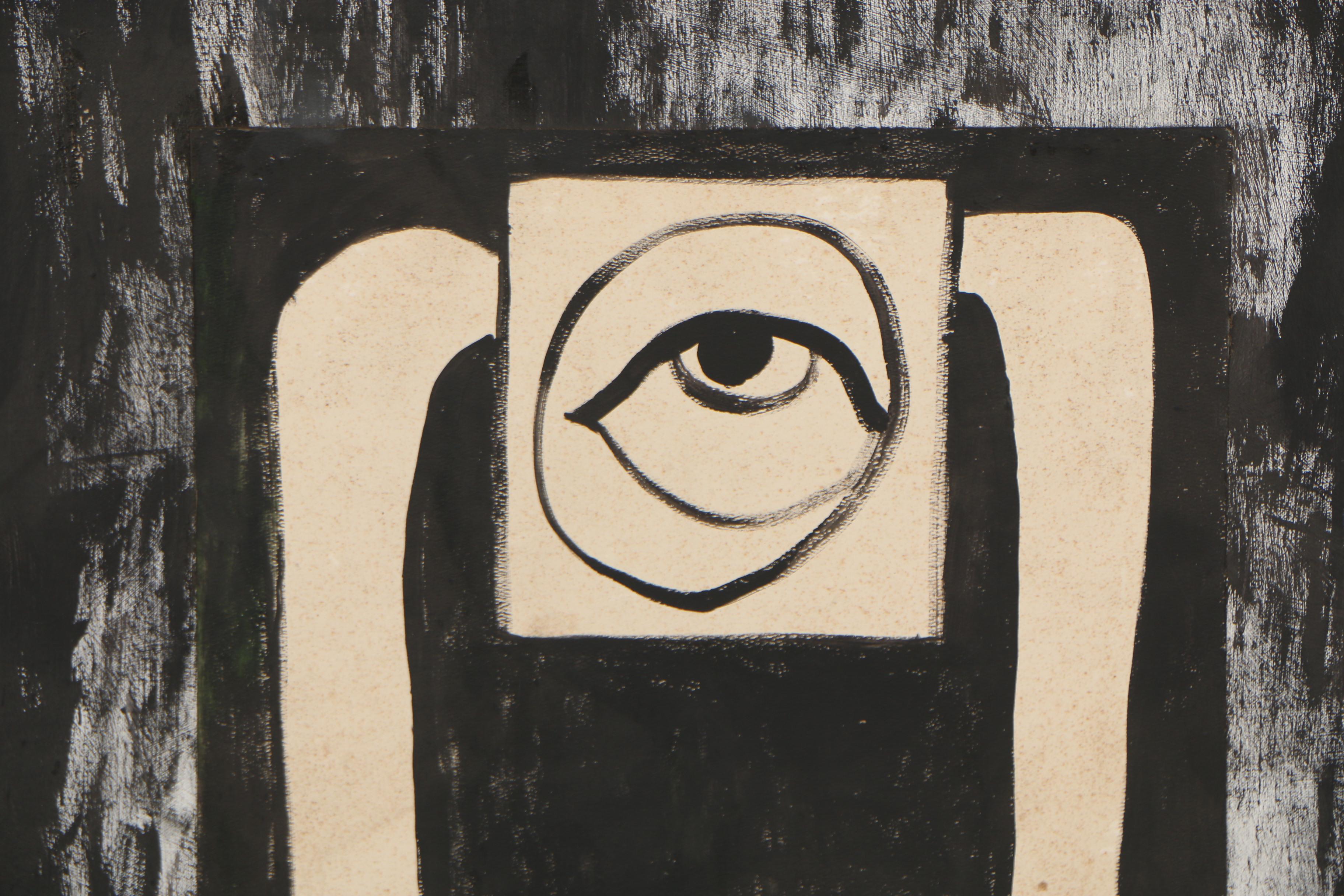 Louise Pershing Acrylic and Paper on Canvas "Mother and Child"