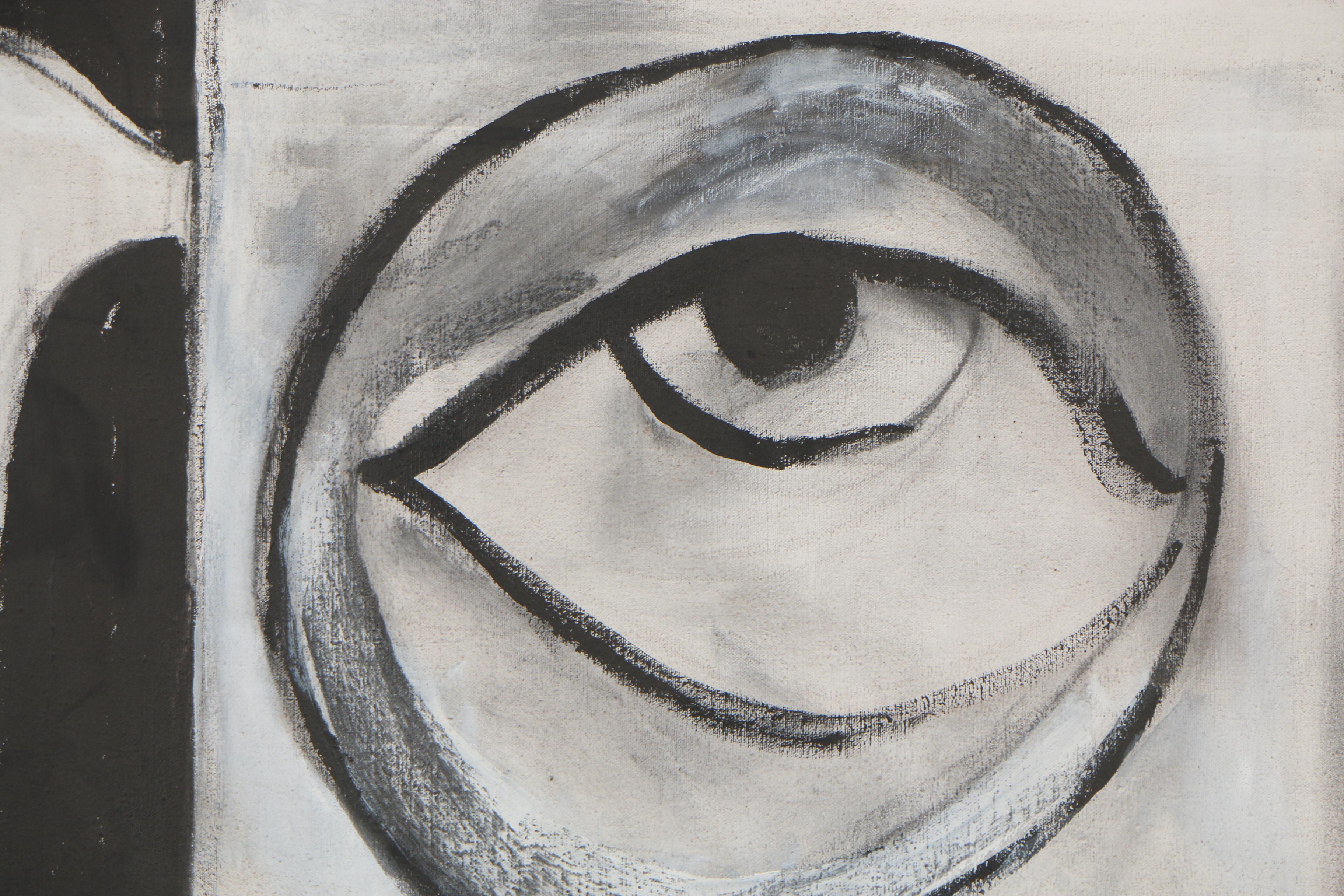 Louise Pershing Acrylic and Paper on Canvas "Mother and Child"