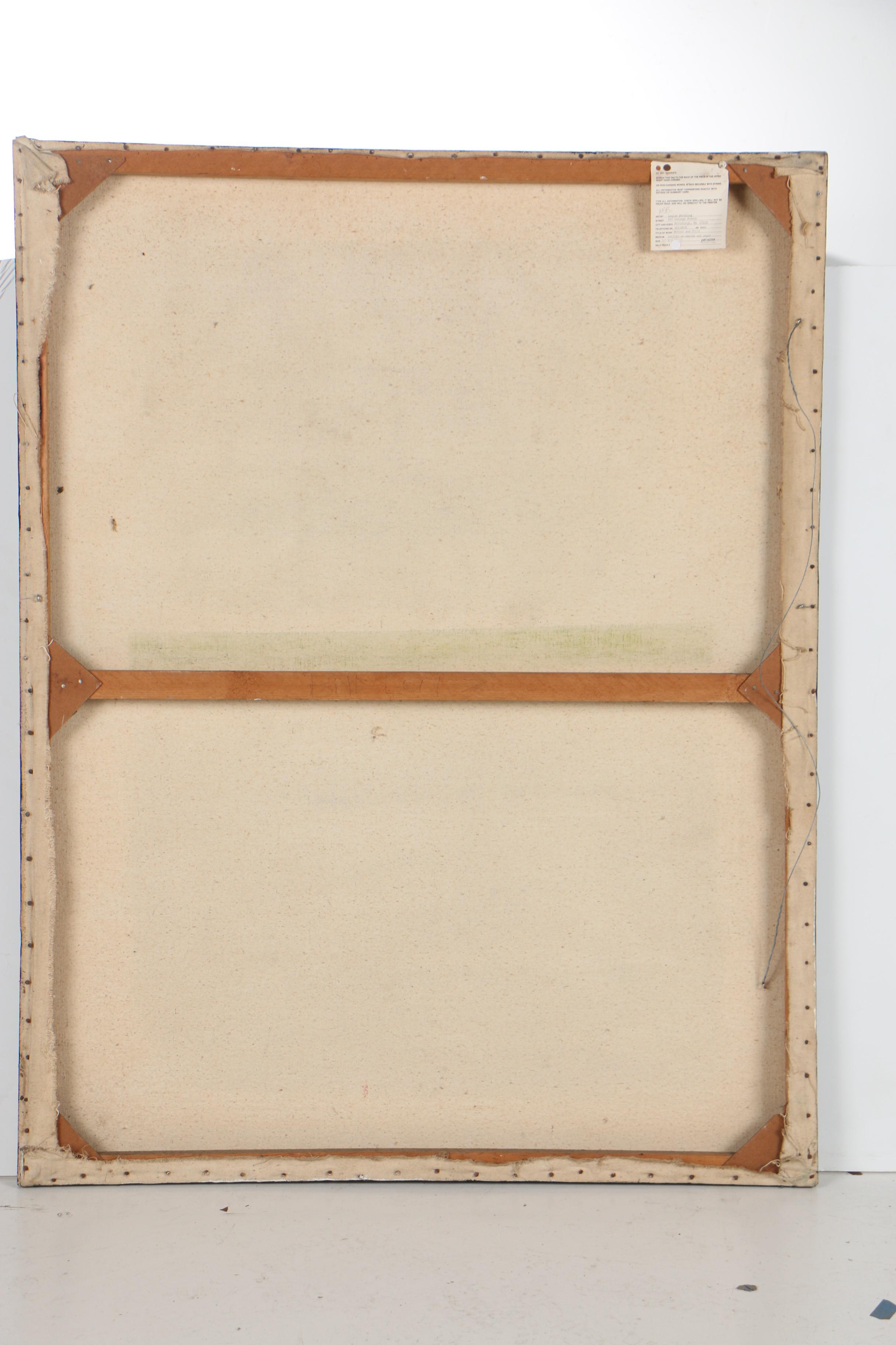 Louise Pershing Acrylic and Paper on Canvas "Mother and Child"