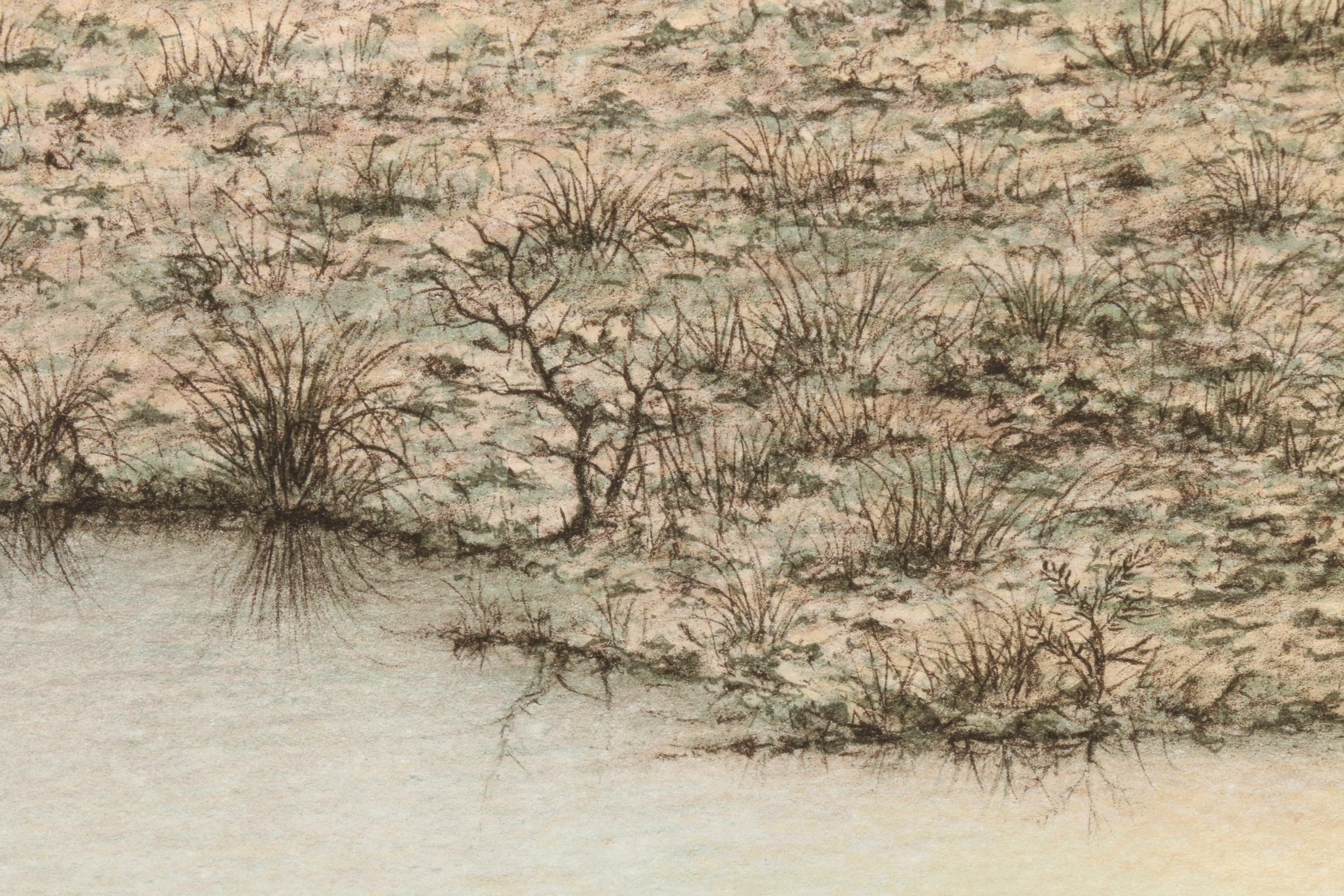 Butler Brown 1977 Color Lithograph "The Old Georgia Farmhouse"