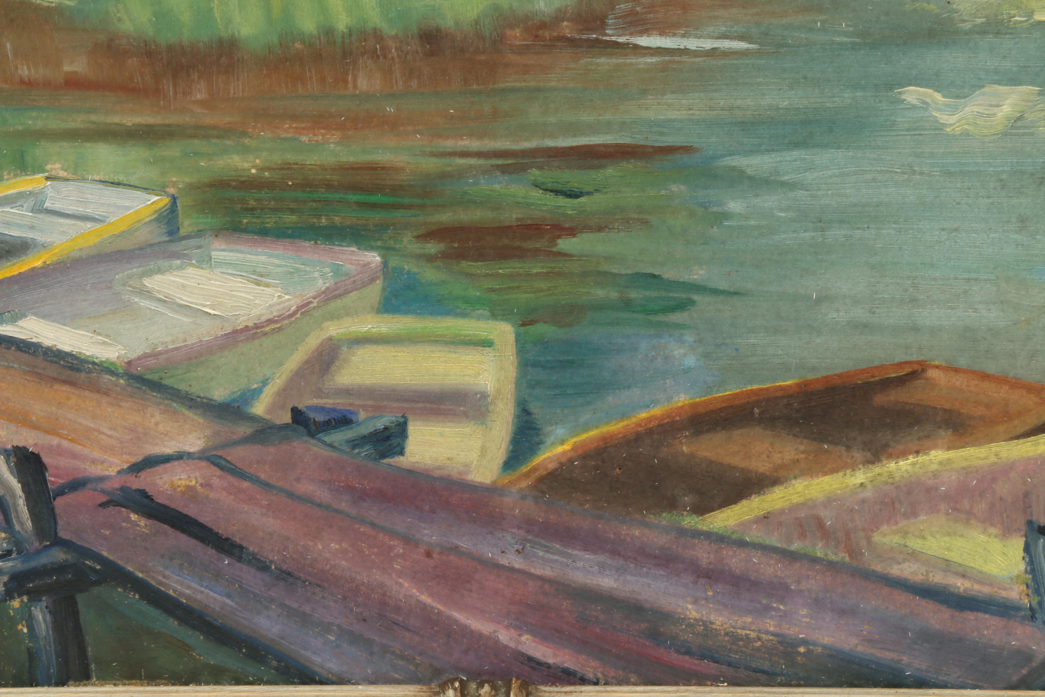 20th Century Oil Painting "Delaware Lake"