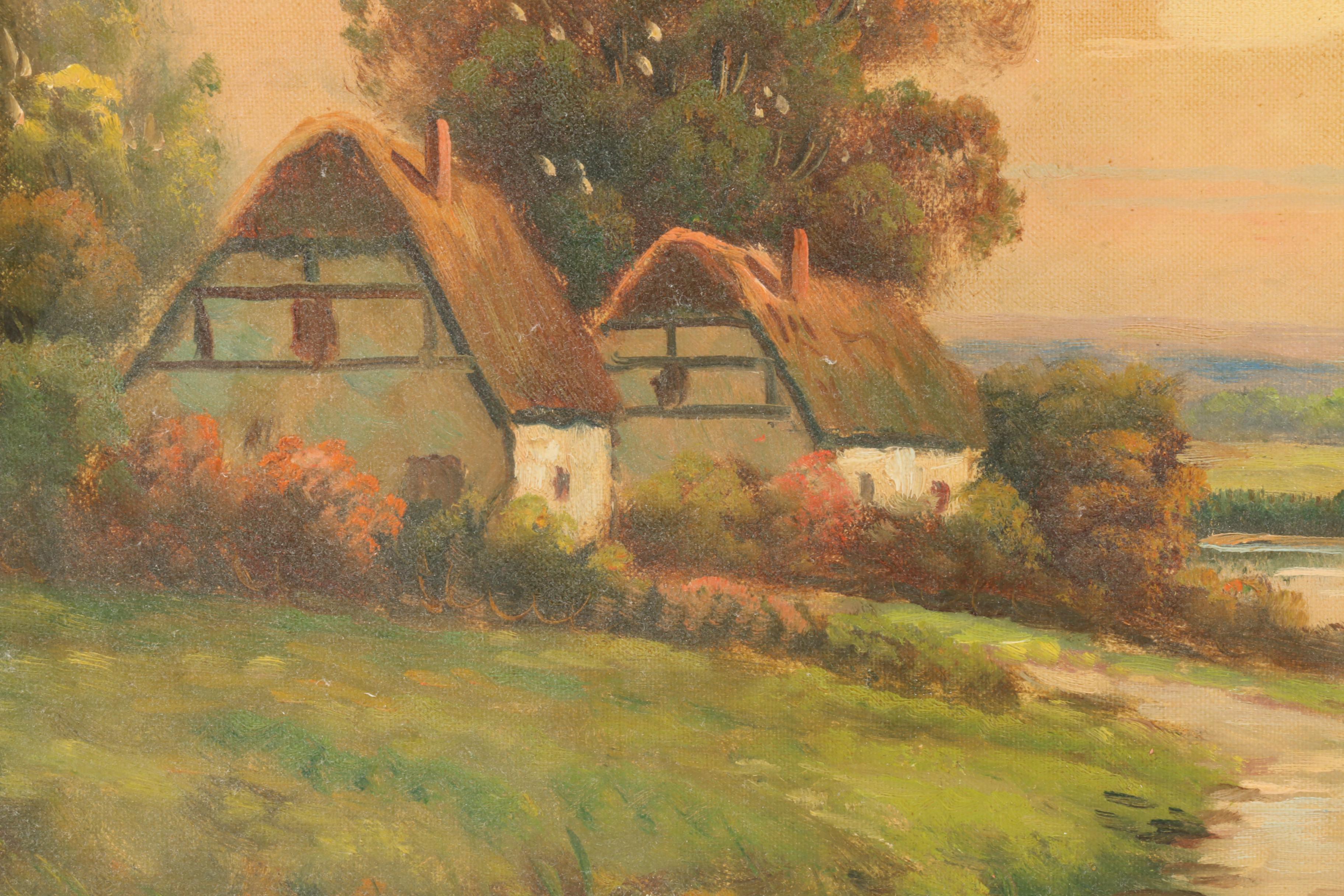 Augustus Spencer Oil Painting "Birmingham Cottages"