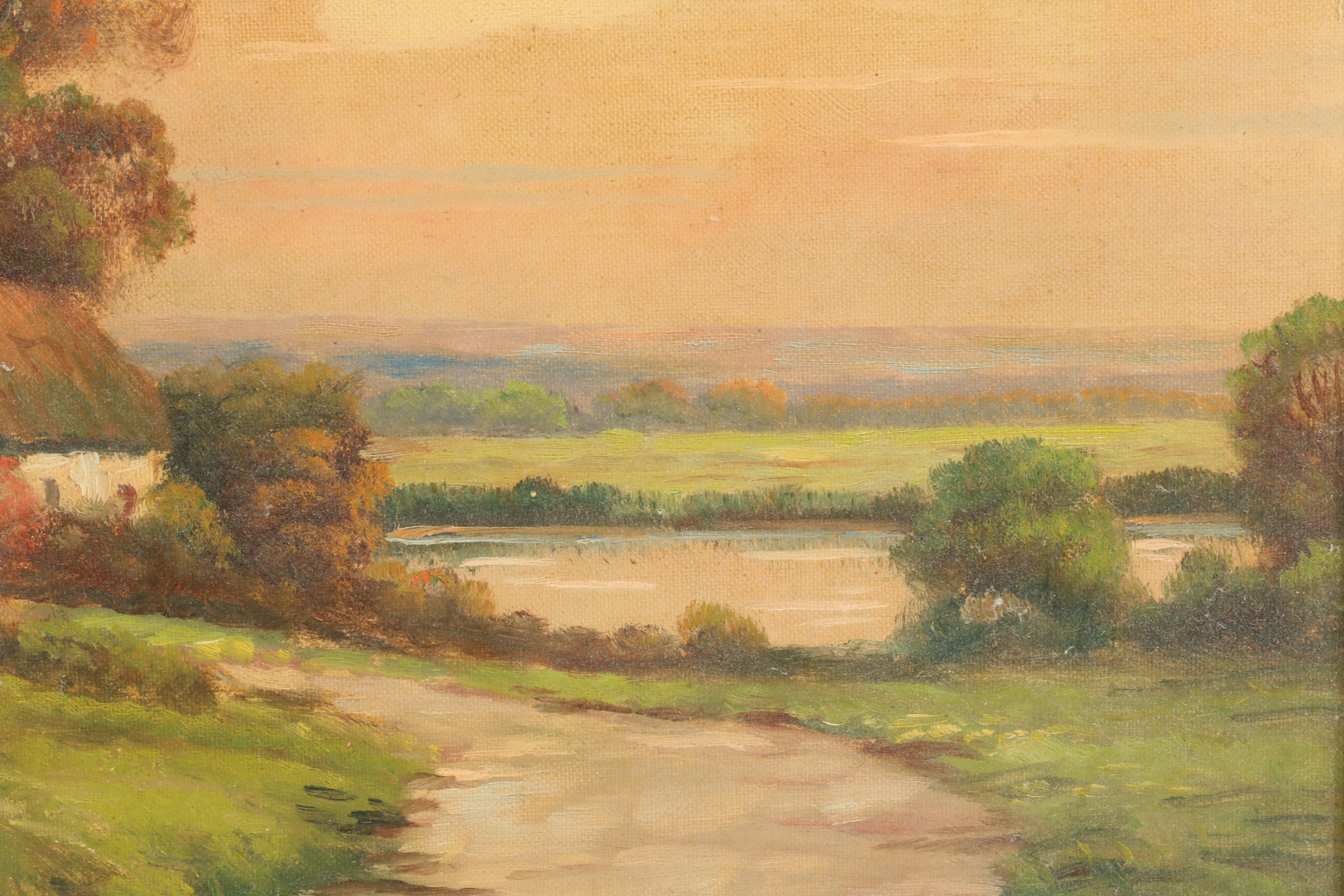 Augustus Spencer Oil Painting "Birmingham Cottages"