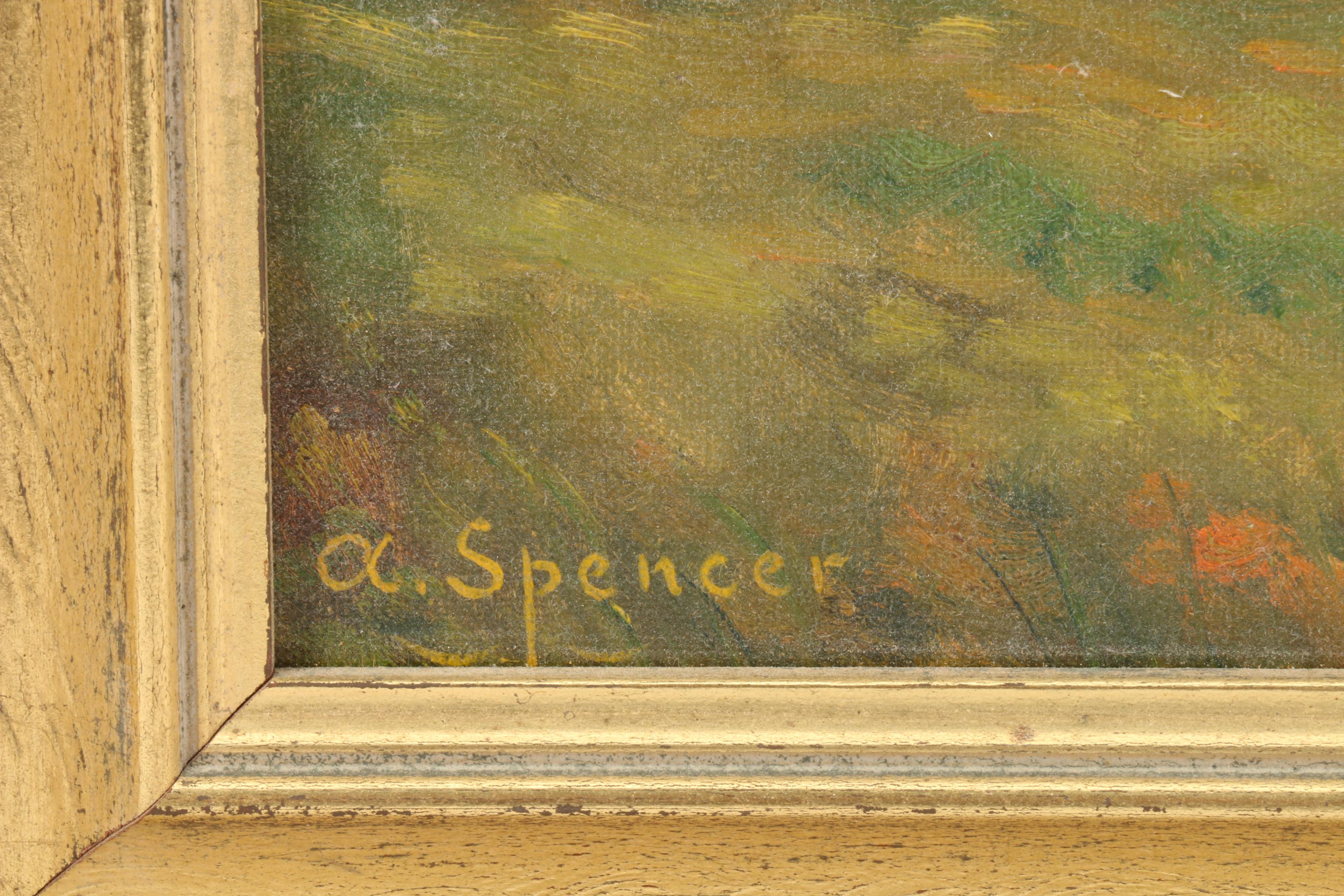 Augustus Spencer Oil Painting "Birmingham Cottages"