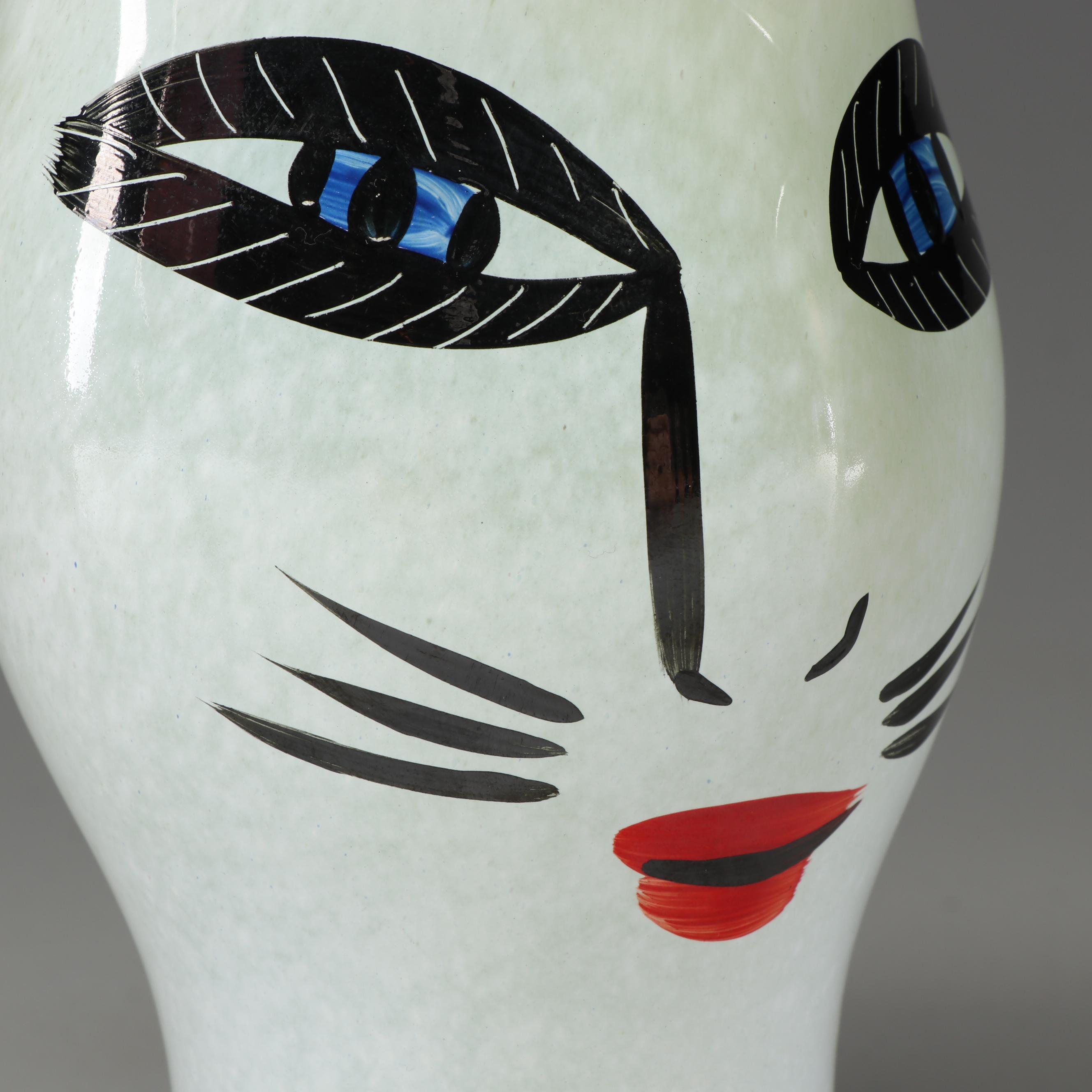 Kosta Boda Hand-Painted Glass Cat Vase and Stemware by Ulrica Hulge