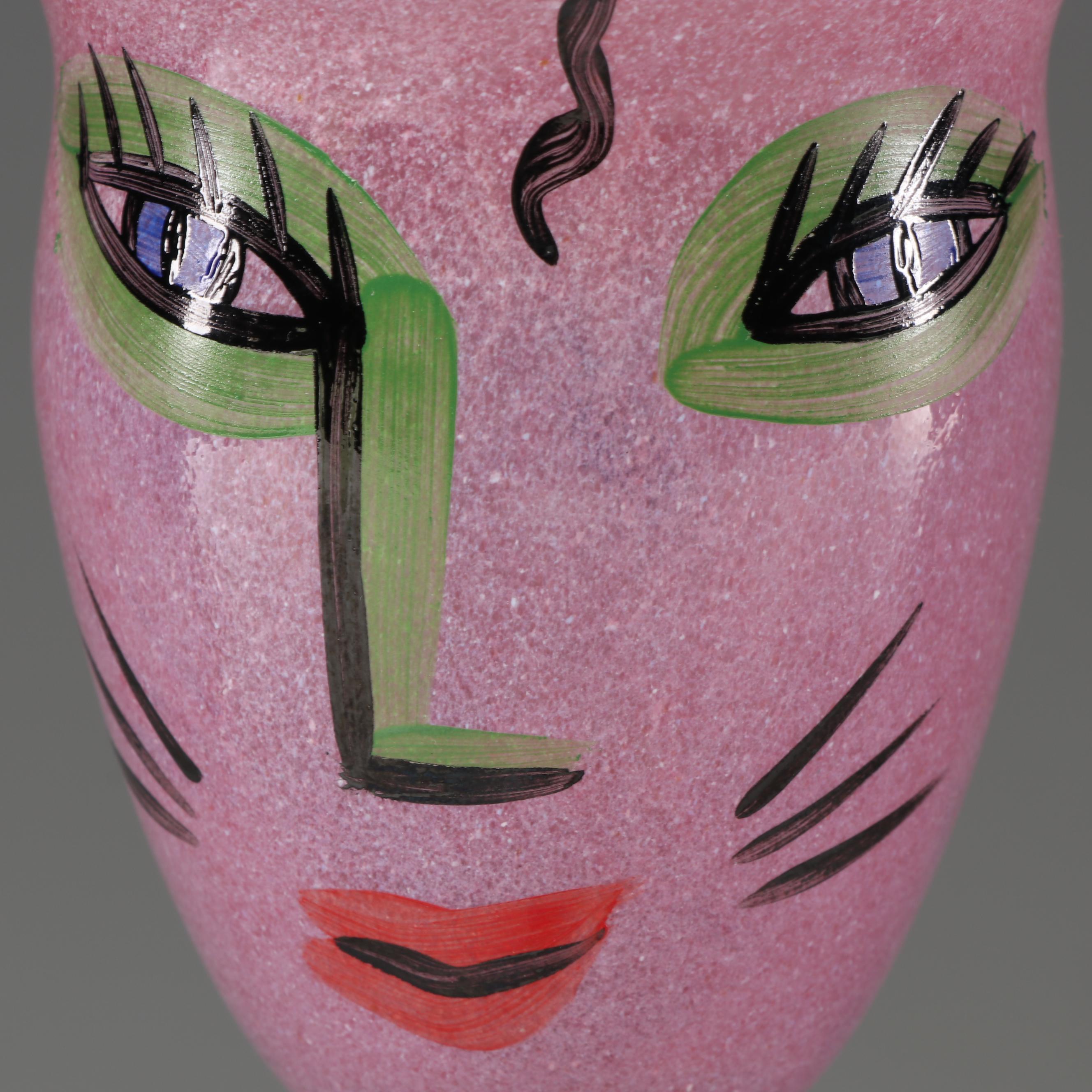 Kosta Boda Hand-Painted Glass Cat Vase and Stemware by Ulrica Hulge