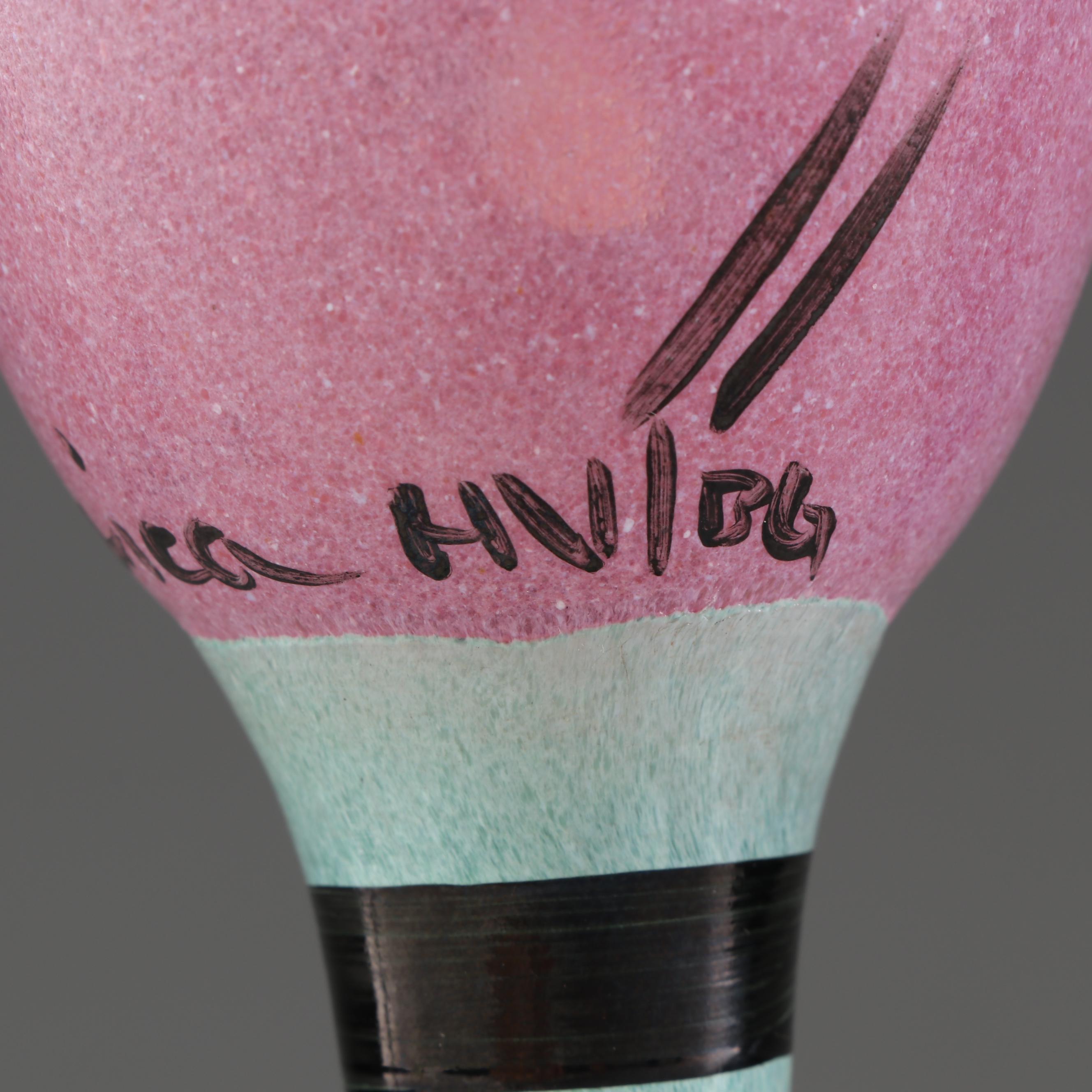 Kosta Boda Hand-Painted Glass Cat Vase and Stemware by Ulrica Hulge