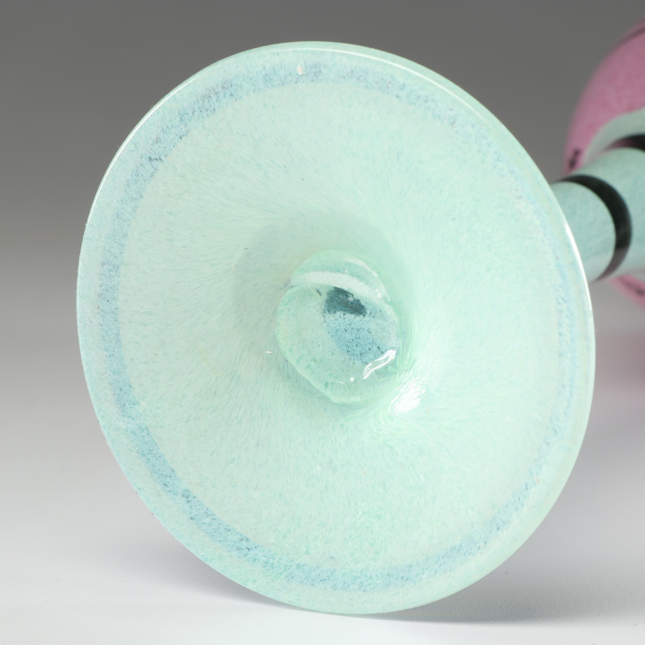 Kosta Boda Hand-Painted Glass Cat Vase and Stemware by Ulrica Hulge