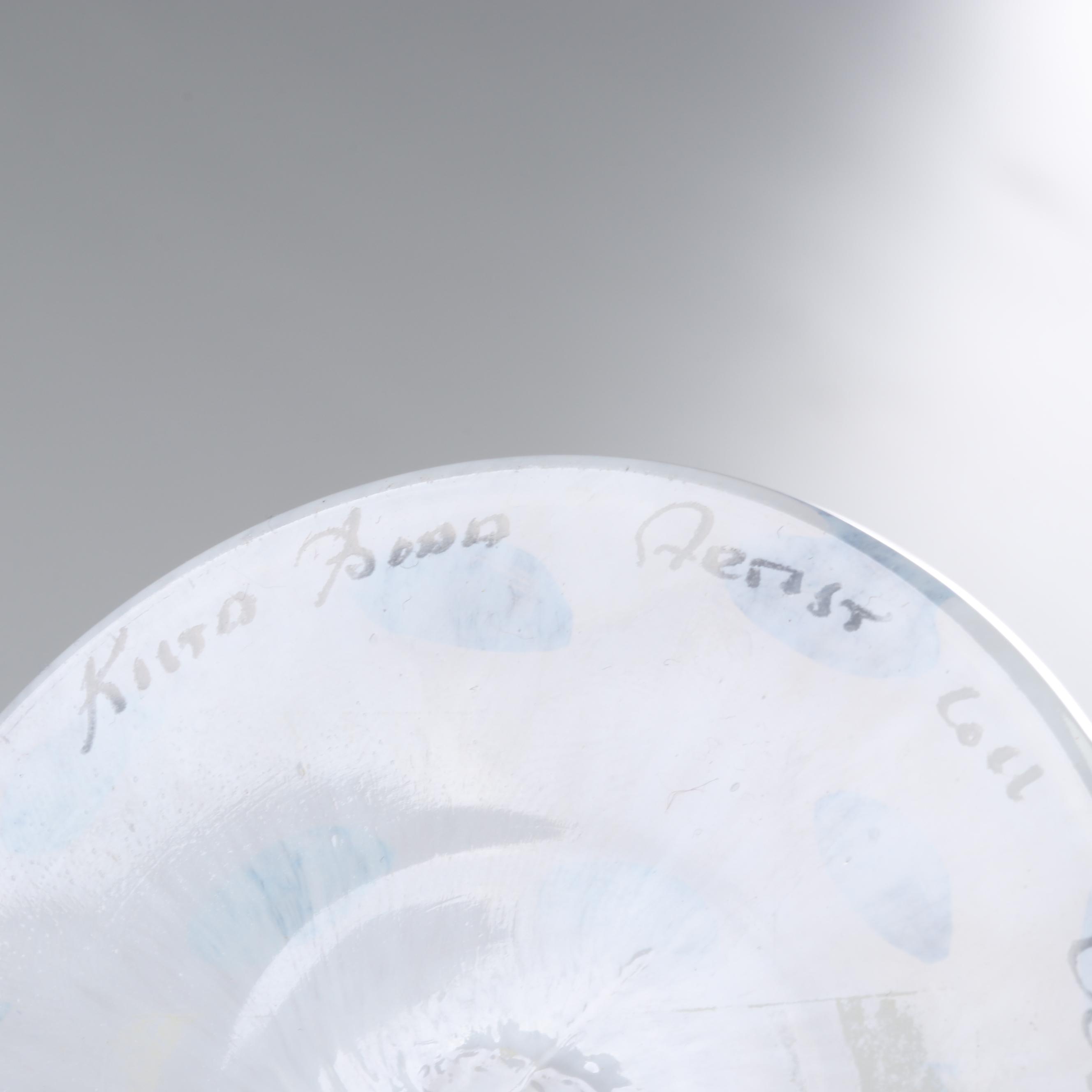 Kosta Boda Hand-Painted Glass Cat Vase and Stemware by Ulrica Hulge