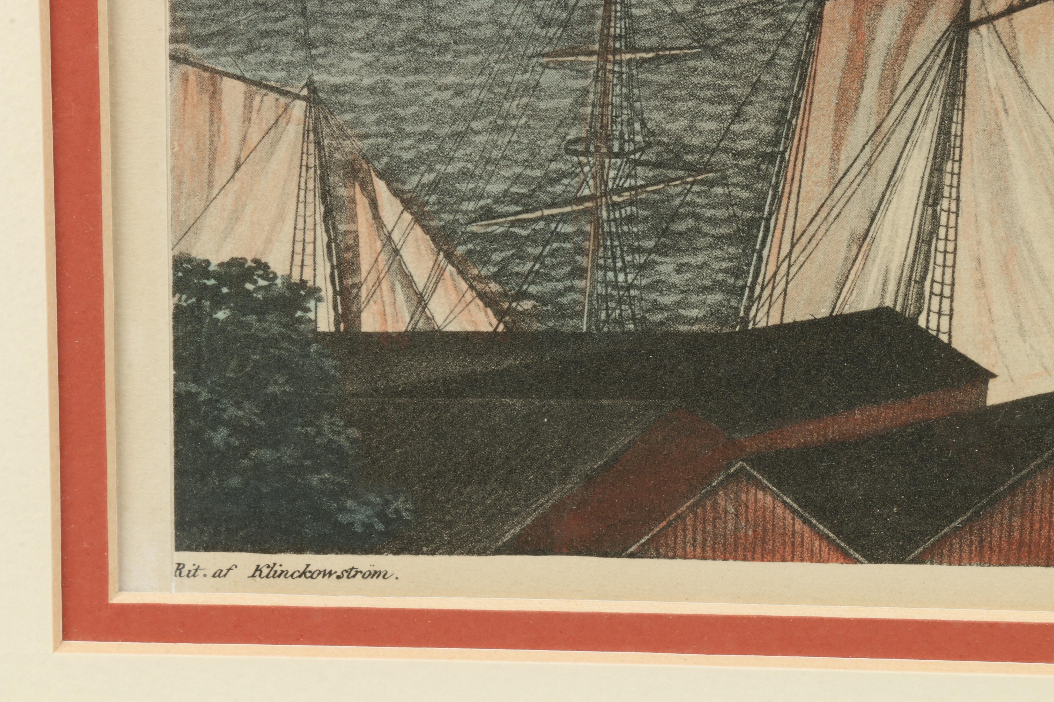 Late 19th Century Hand-Colored Halftone Print "Newyorks Hamn och Redd"