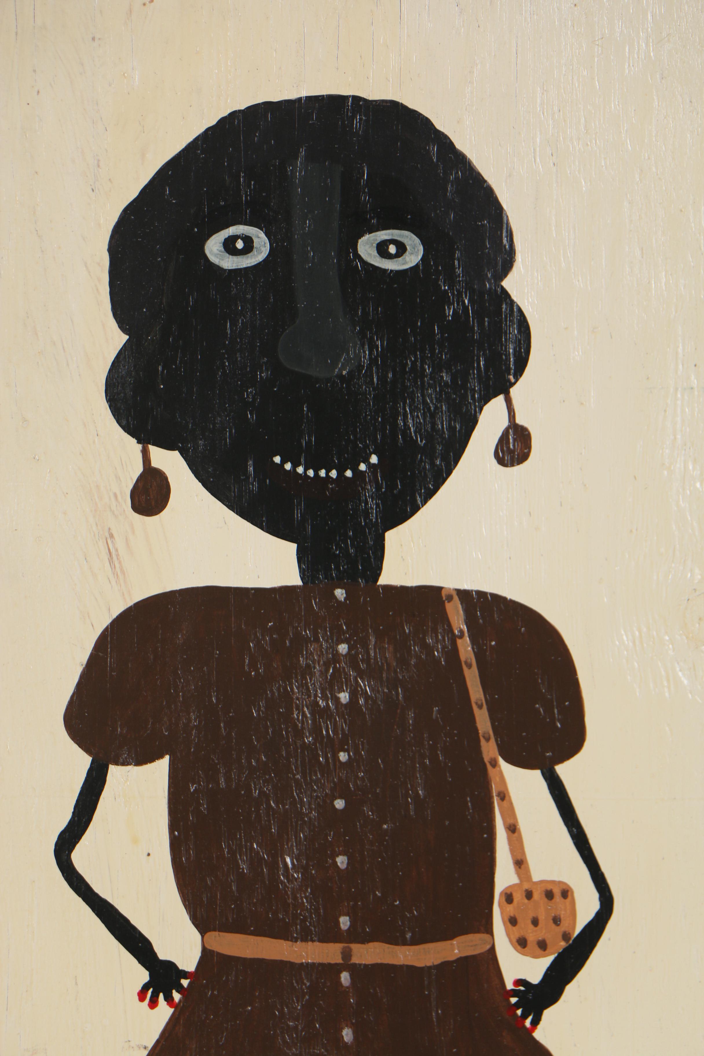 Annie Tolliver Oil Folk Painting "Self-Portrait"