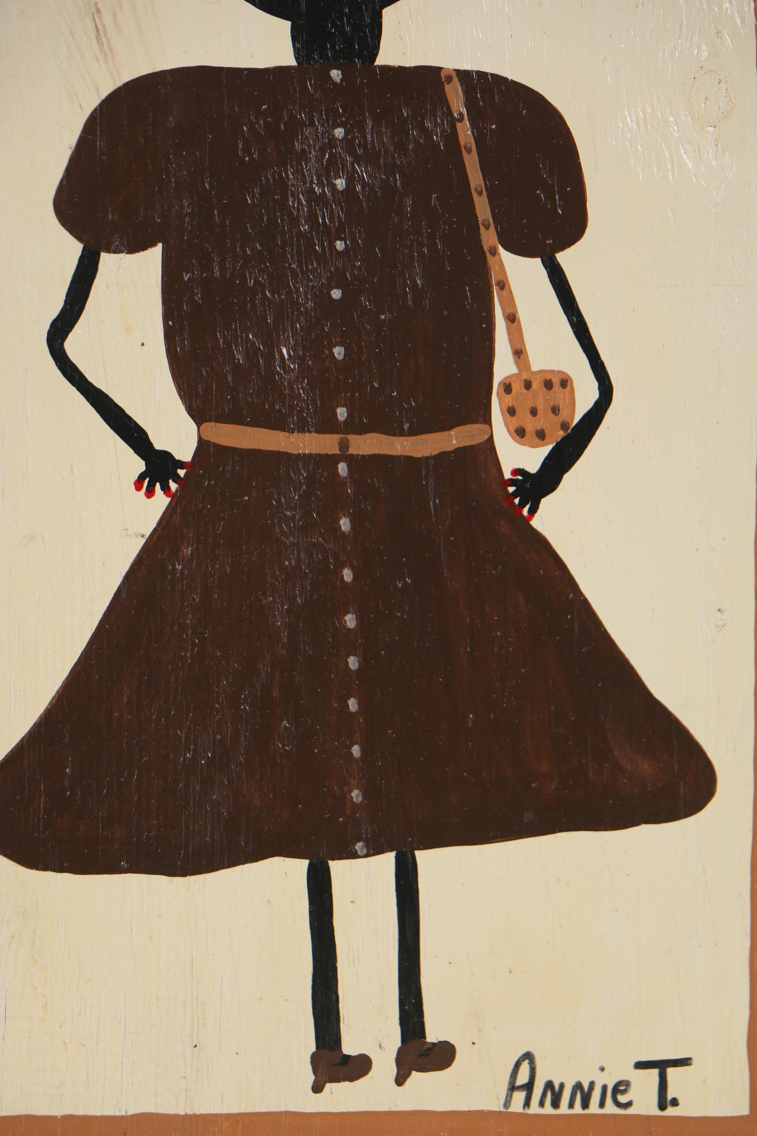 Annie Tolliver Oil Folk Painting "Self-Portrait"