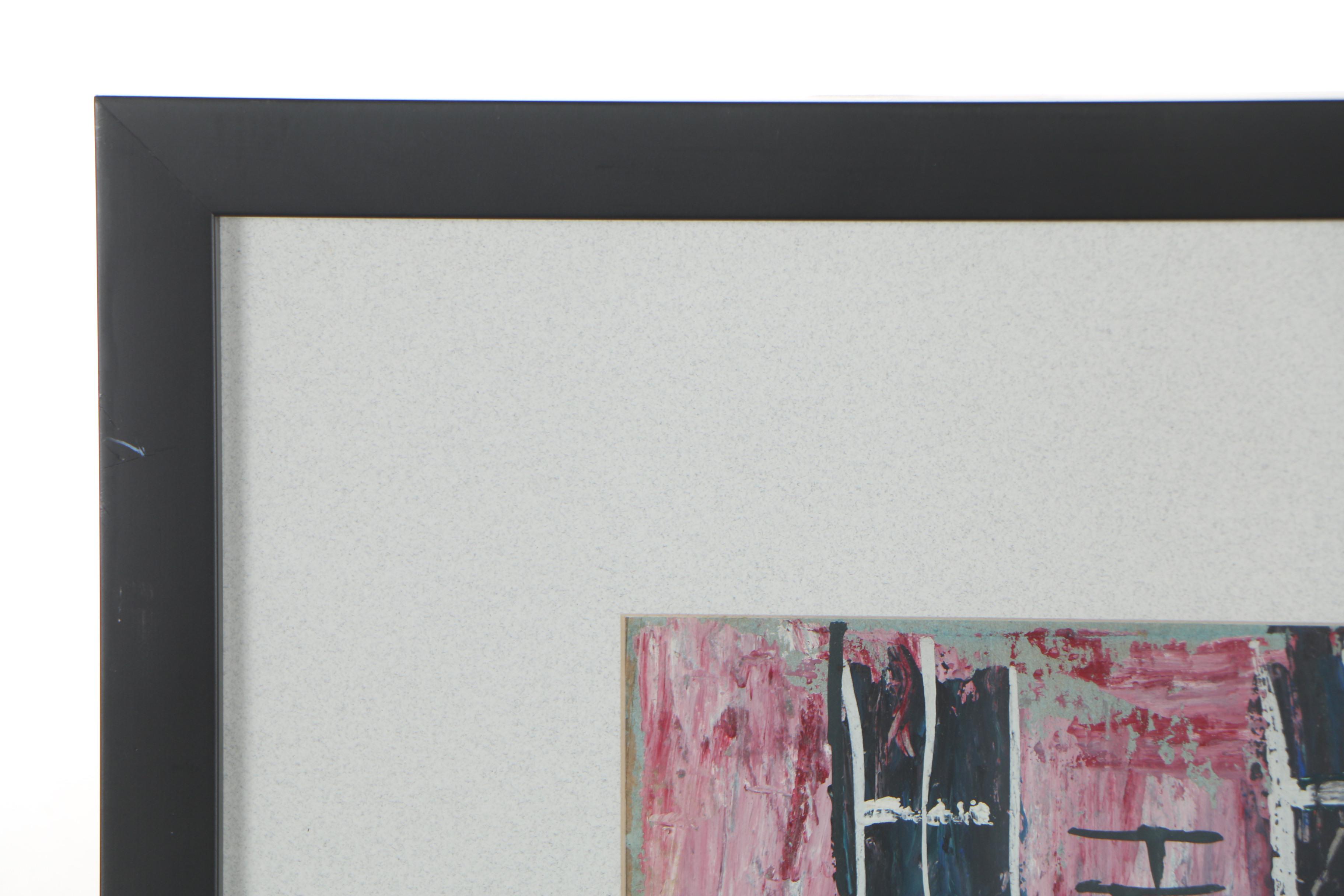 Esther Phillips 1950s Gouache Painting of Greenwich Village Storefront