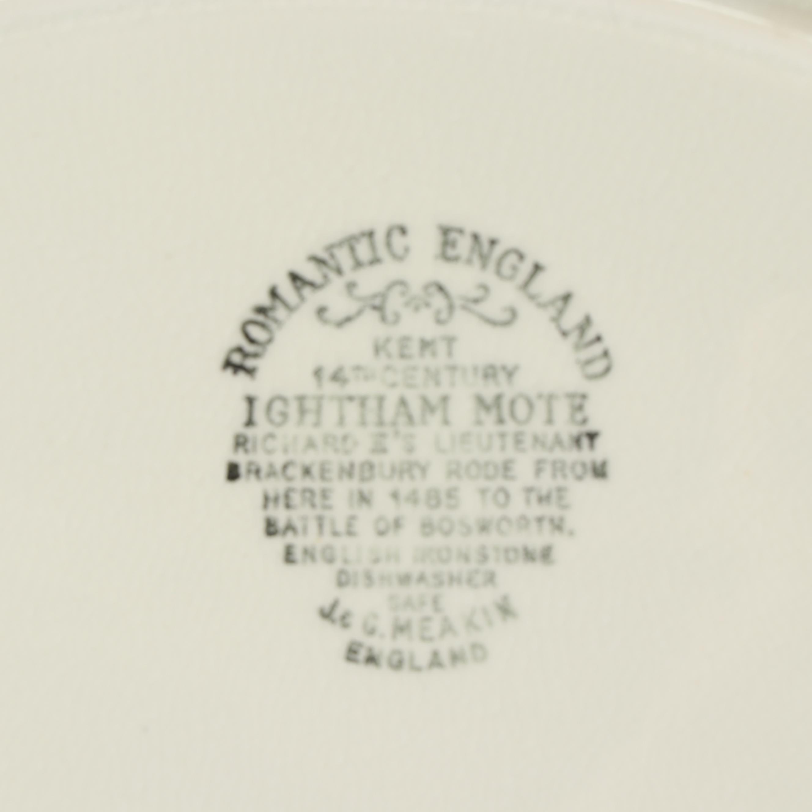 J & G Meakin "Romantic England" Ironstone Dinnerware with Mason's Canister