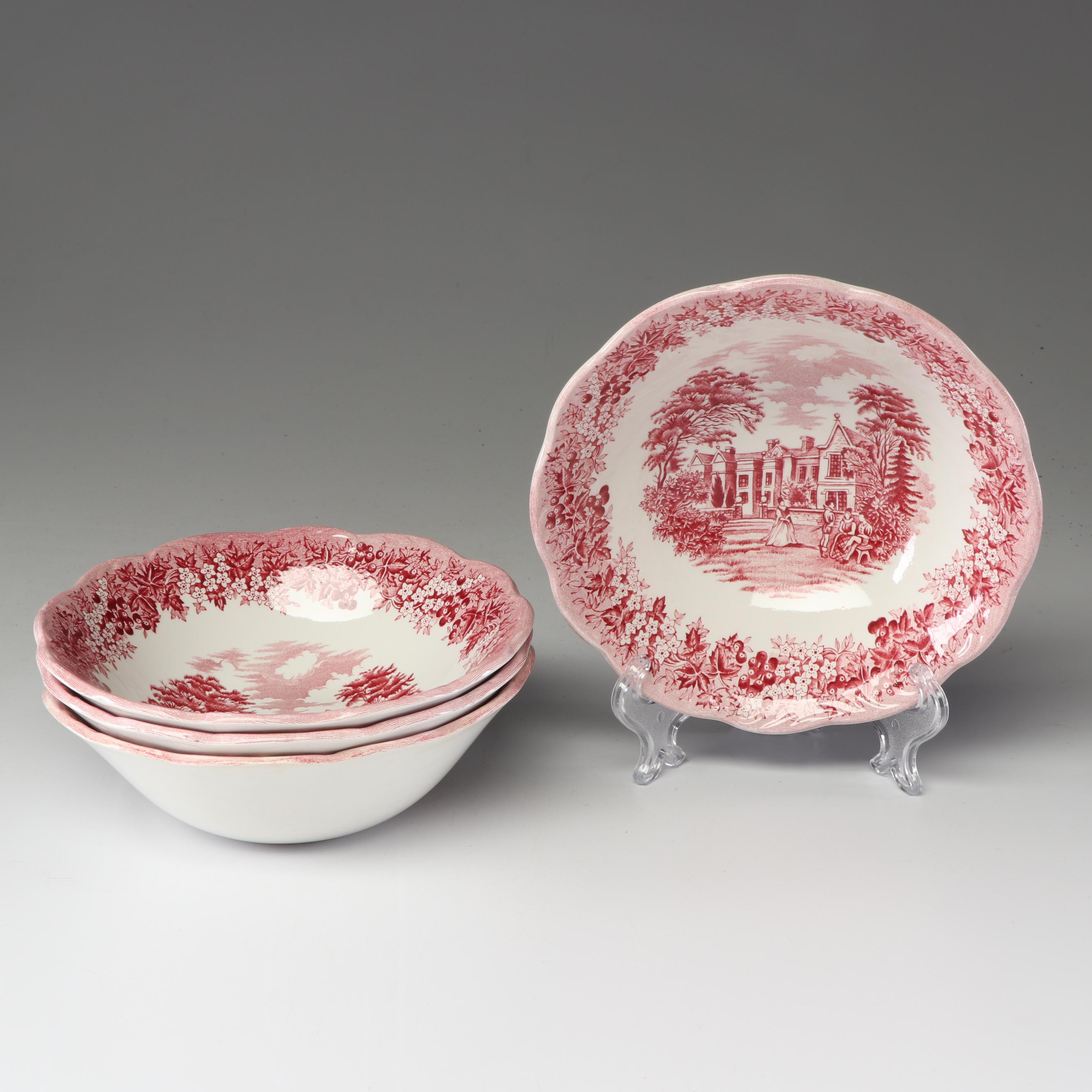 J & G Meakin "Romantic England" Ironstone Dinnerware with Mason's Canister