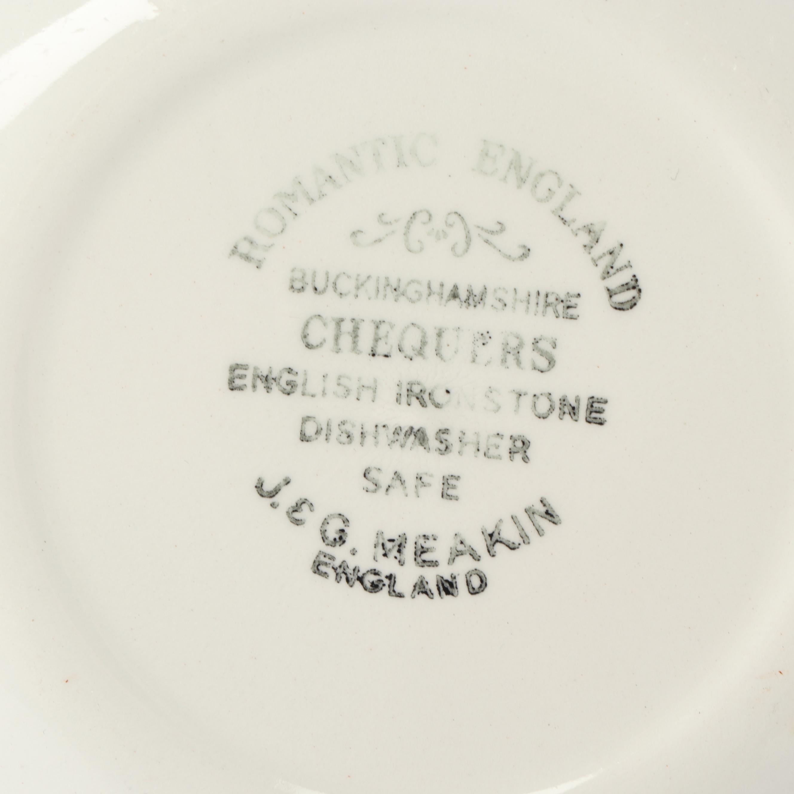 J & G Meakin "Romantic England" Ironstone Dinnerware with Mason's Canister