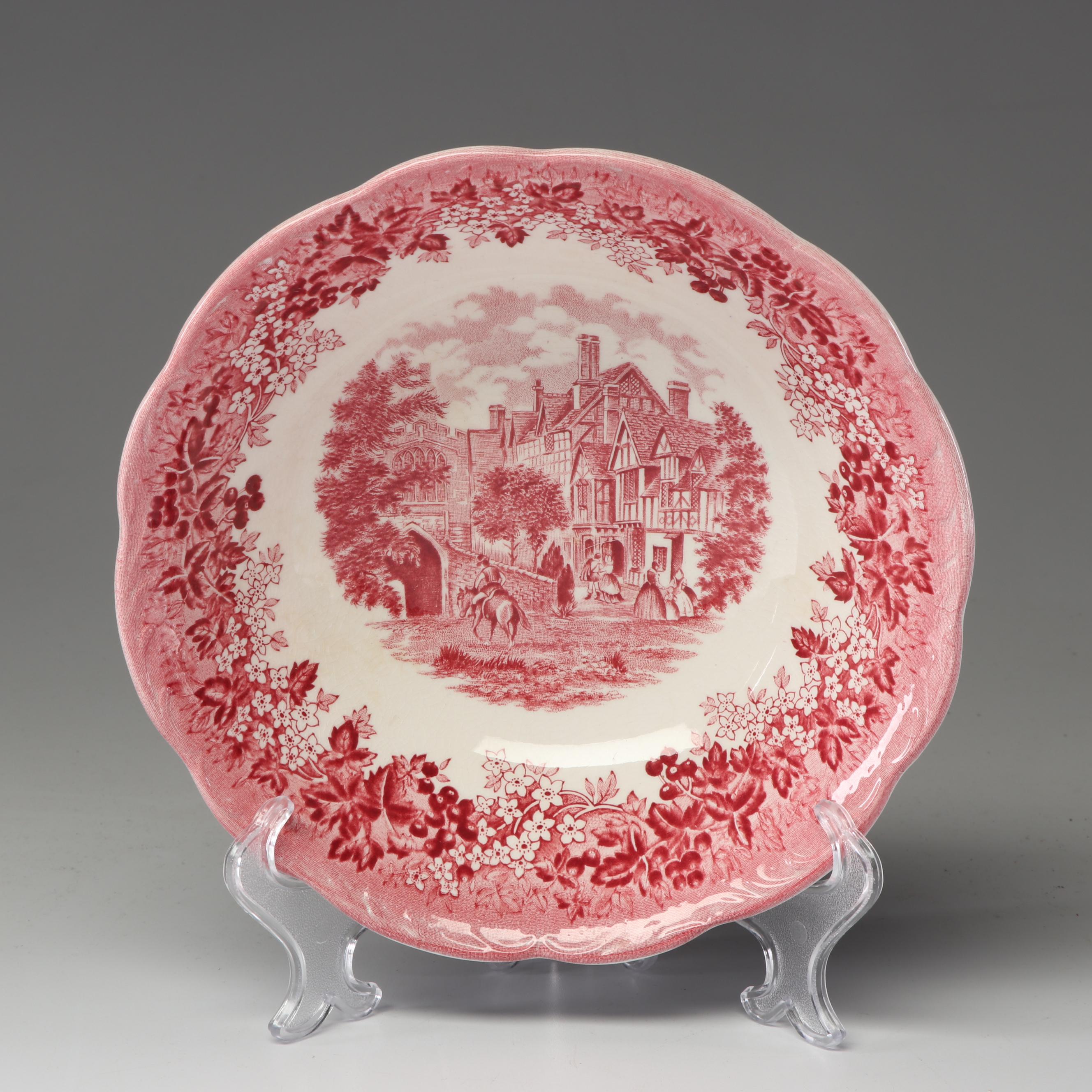 J & G Meakin "Romantic England" Ironstone Dinnerware with Mason's Canister