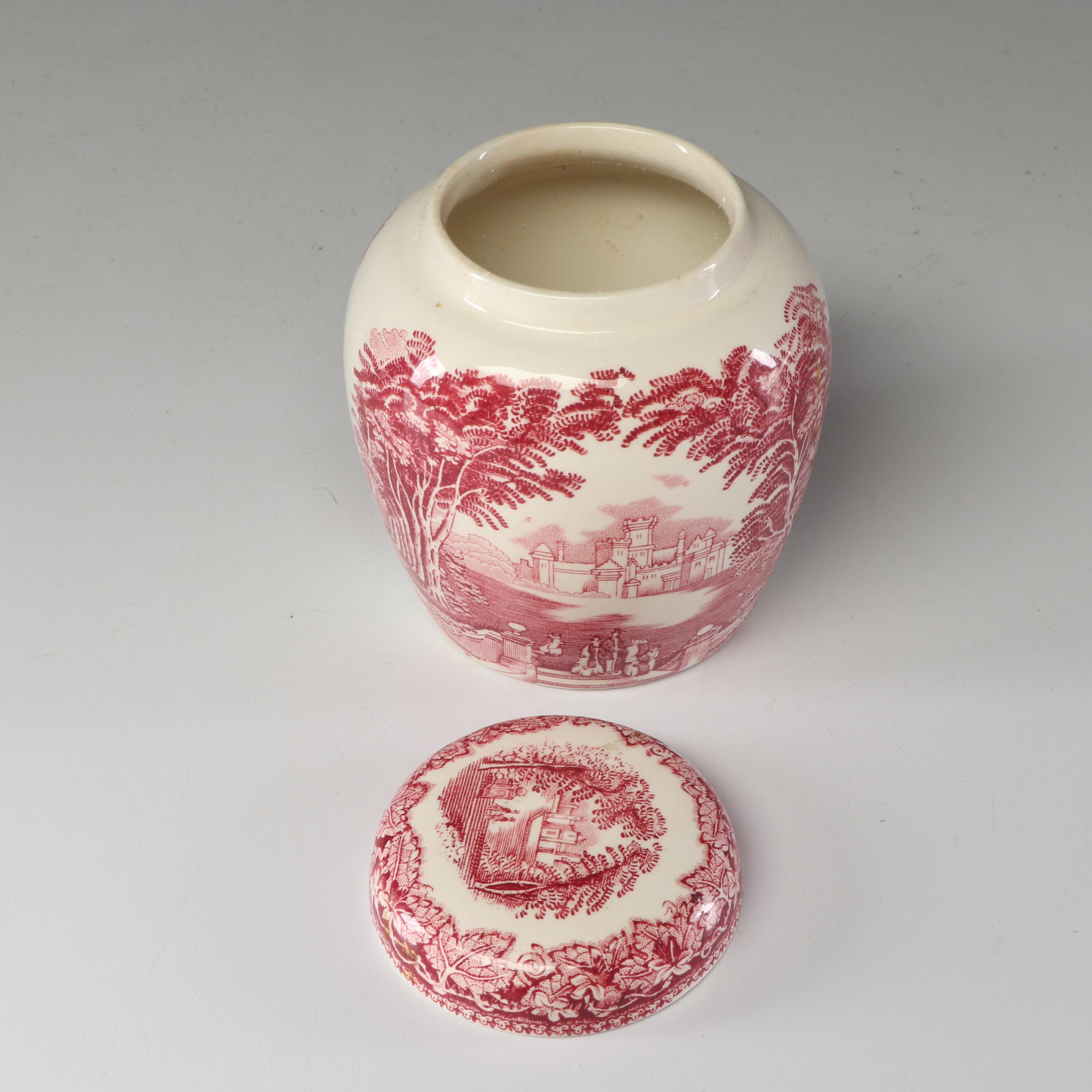 J & G Meakin "Romantic England" Ironstone Dinnerware with Mason's Canister