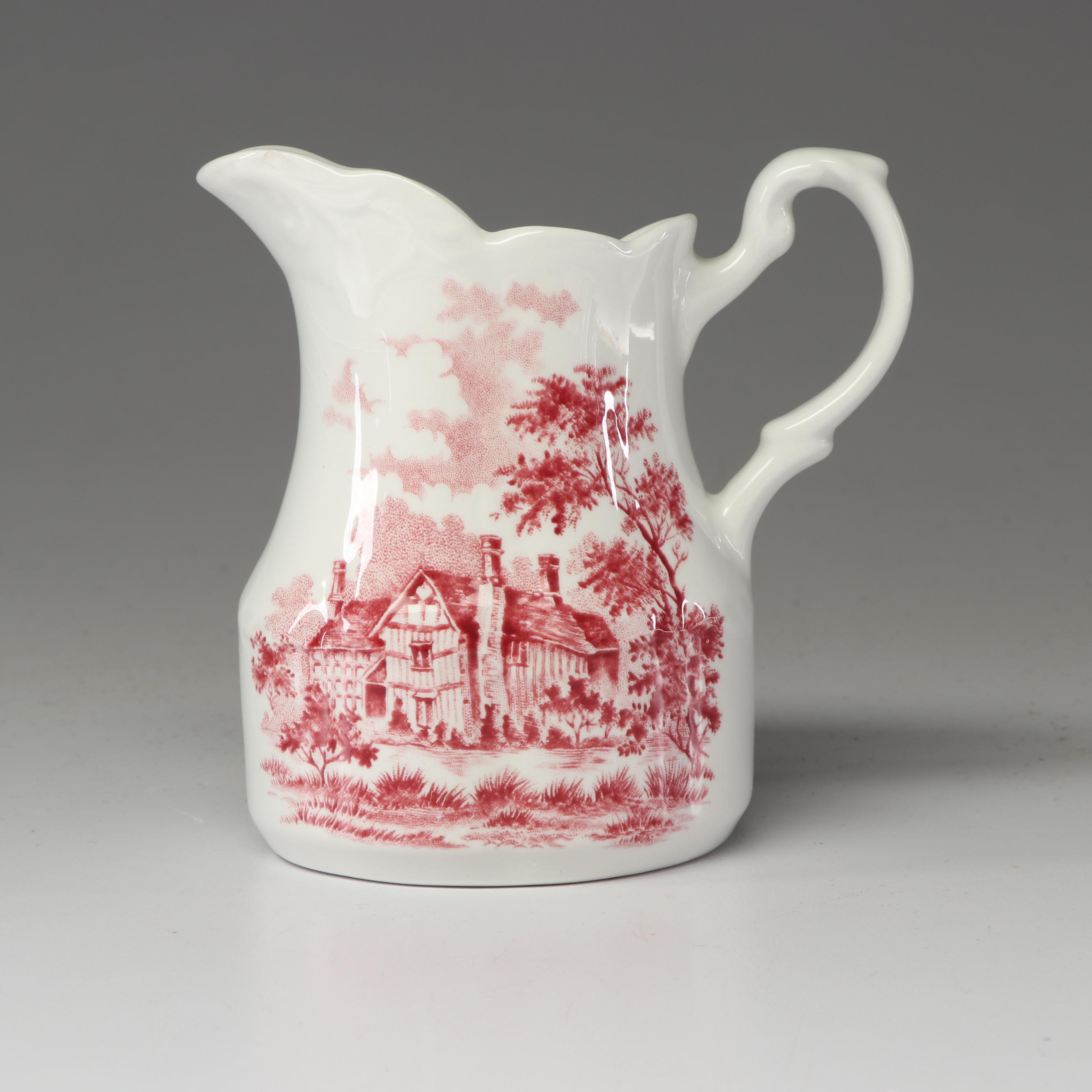 J & G Meakin "Romantic England" Ironstone Dinnerware with Mason's Canister