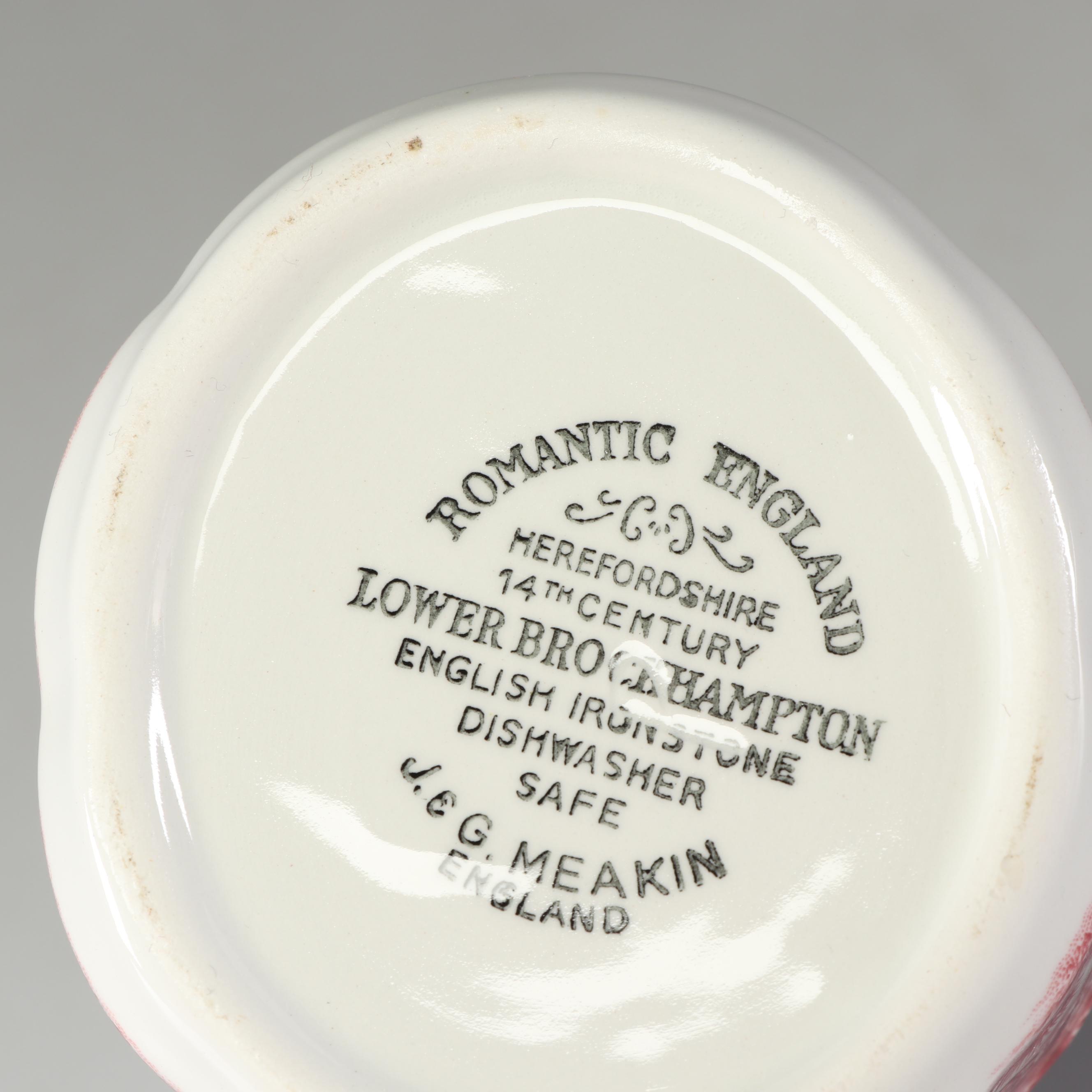 J & G Meakin "Romantic England" Ironstone Dinnerware with Mason's Canister