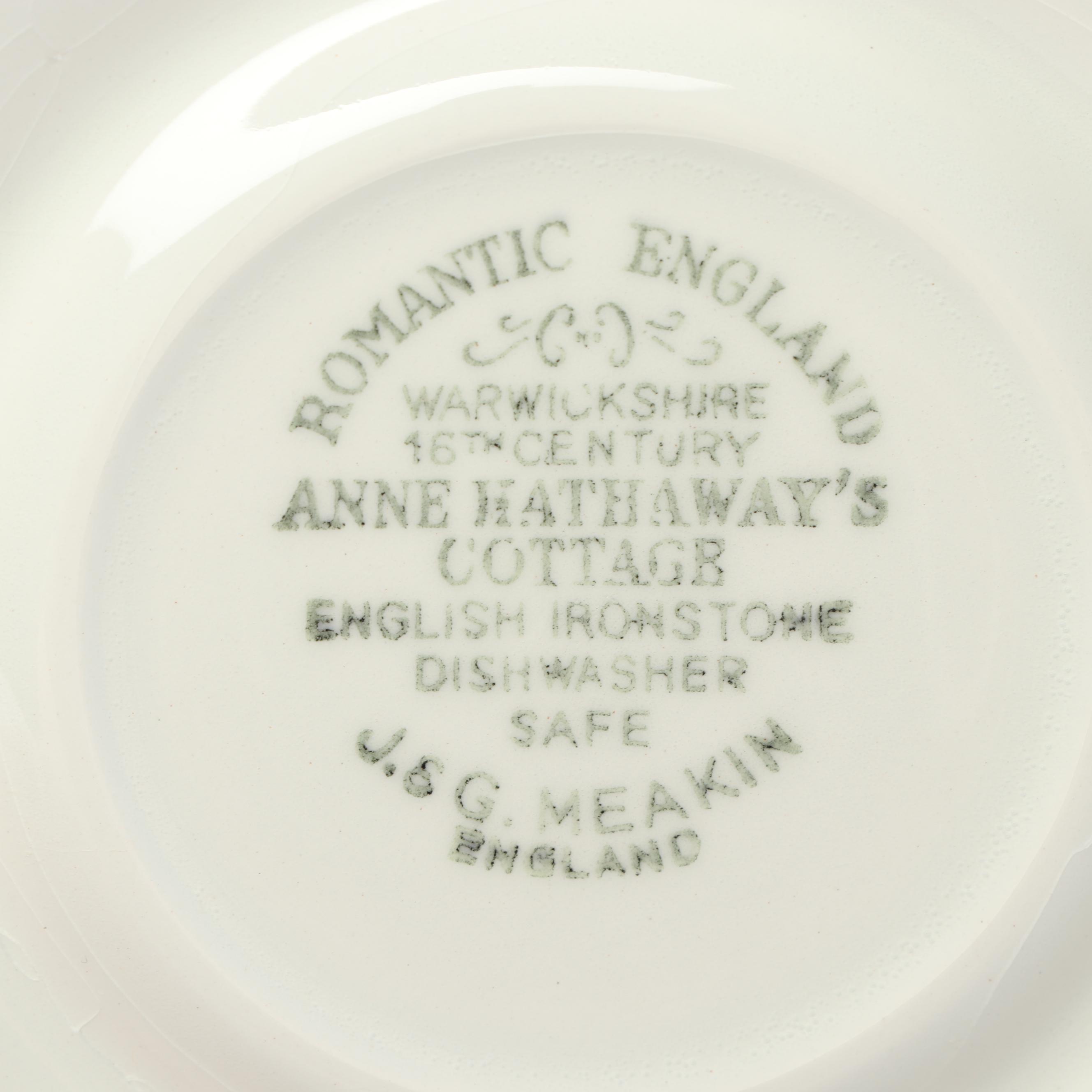 J & G Meakin "Romantic England" Ironstone Dinnerware with Mason's Canister