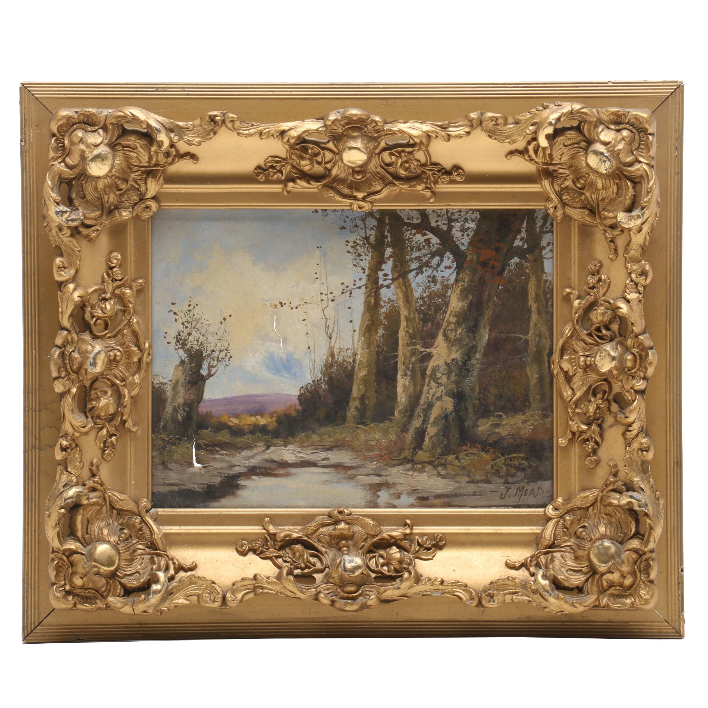 J. Mead Landscape Oil Painting