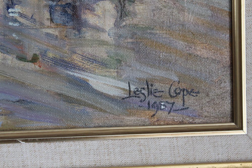 Leslie Cope Oil Painting Depicting a Windmill