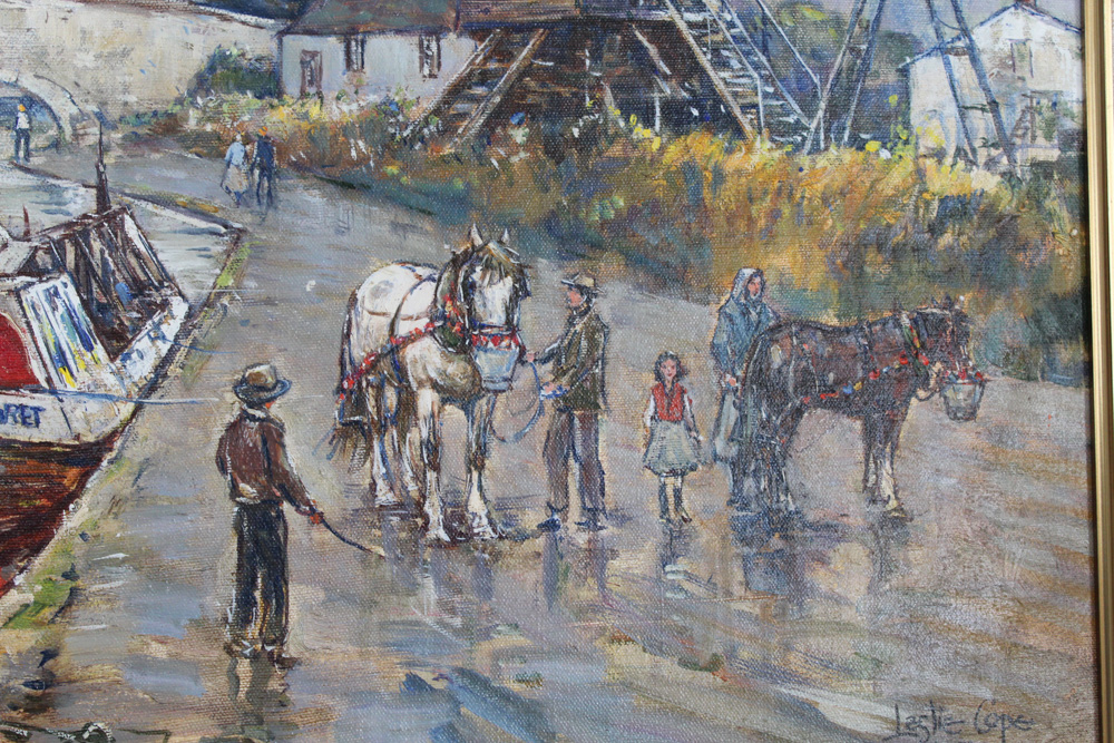 Leslie Cope Oil Painting Depicting a Windmill