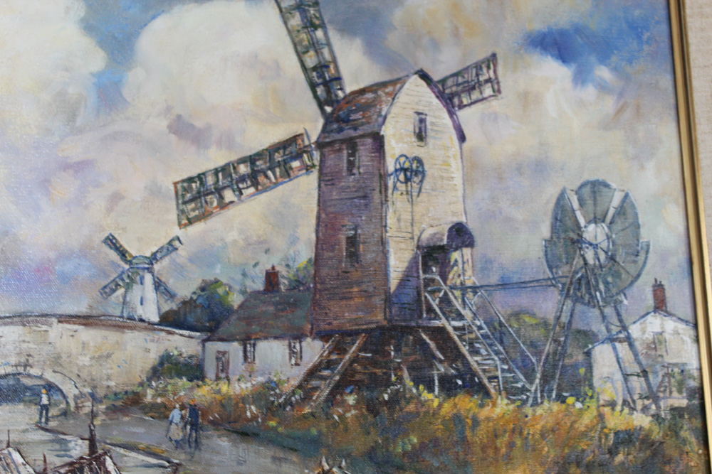 Leslie Cope Oil Painting Depicting a Windmill