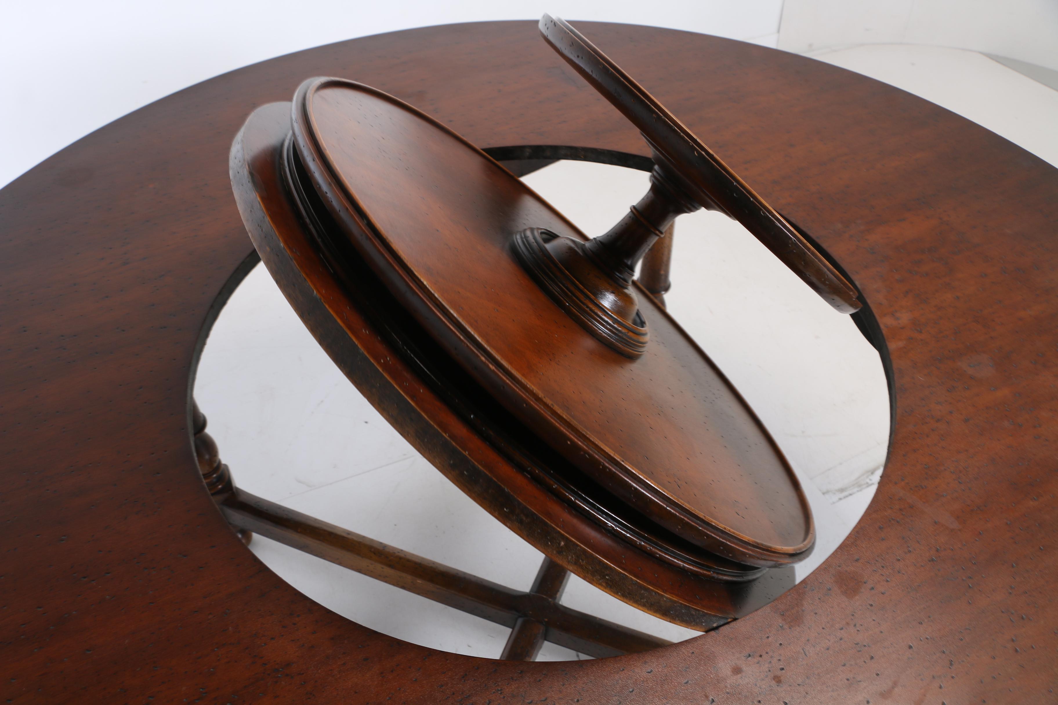 Provincial Style Dining Table with Flip-Top Lazy Susan by Barnard & Simonds Co.