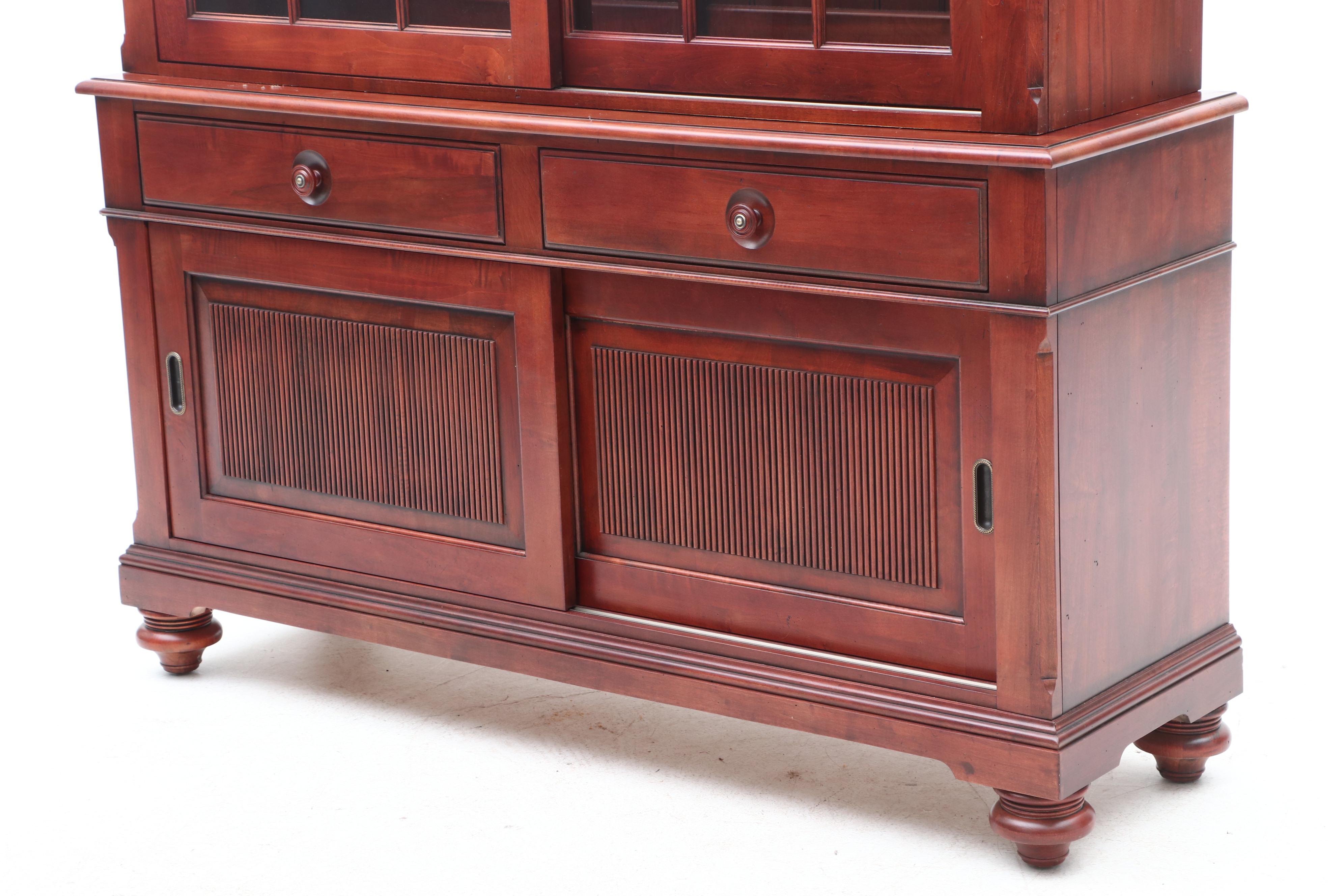 "British Classics" Illuminated Two-Piece China Cabinet by Ethan Allen