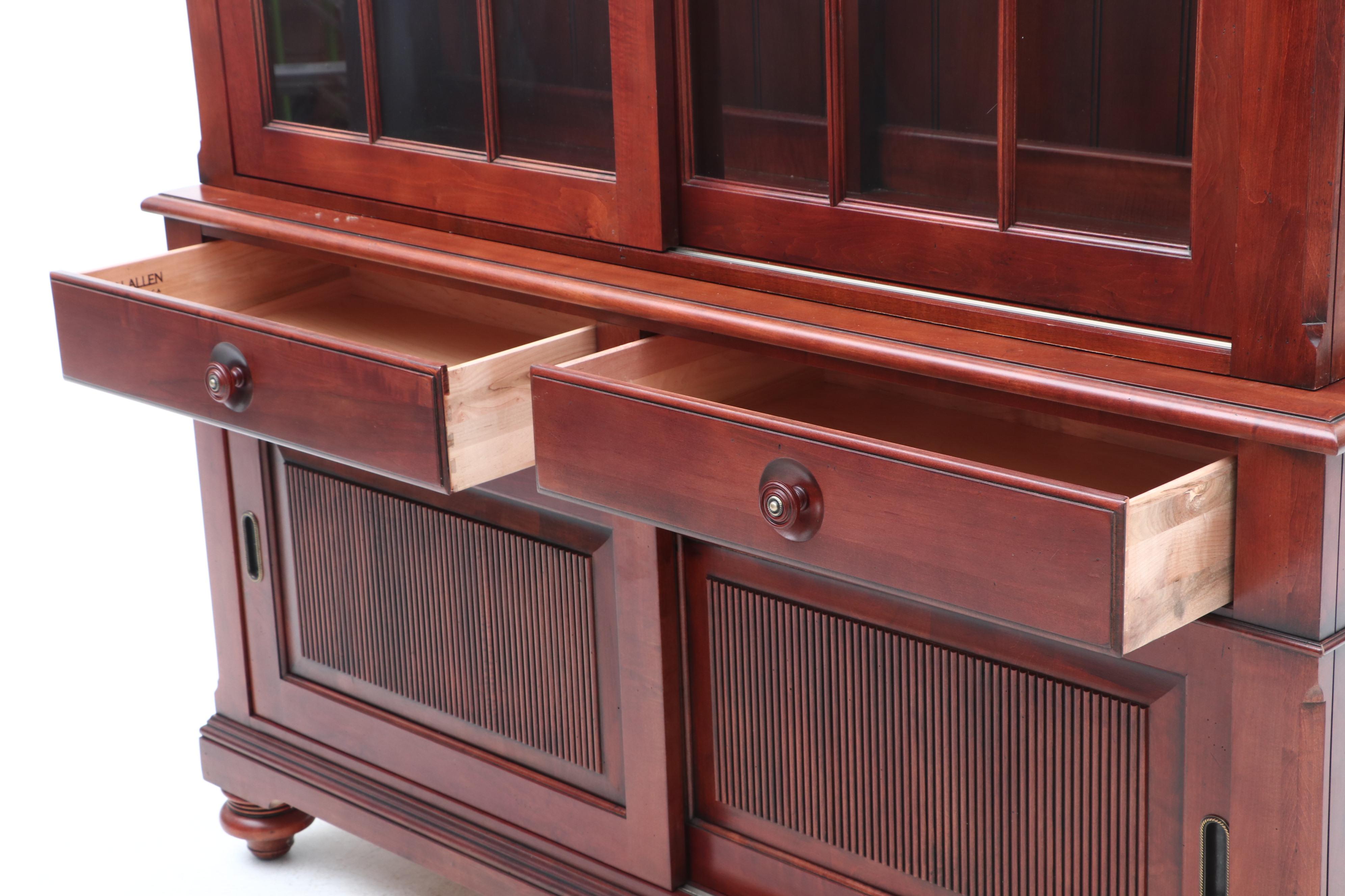 "British Classics" Illuminated Two-Piece China Cabinet by Ethan Allen