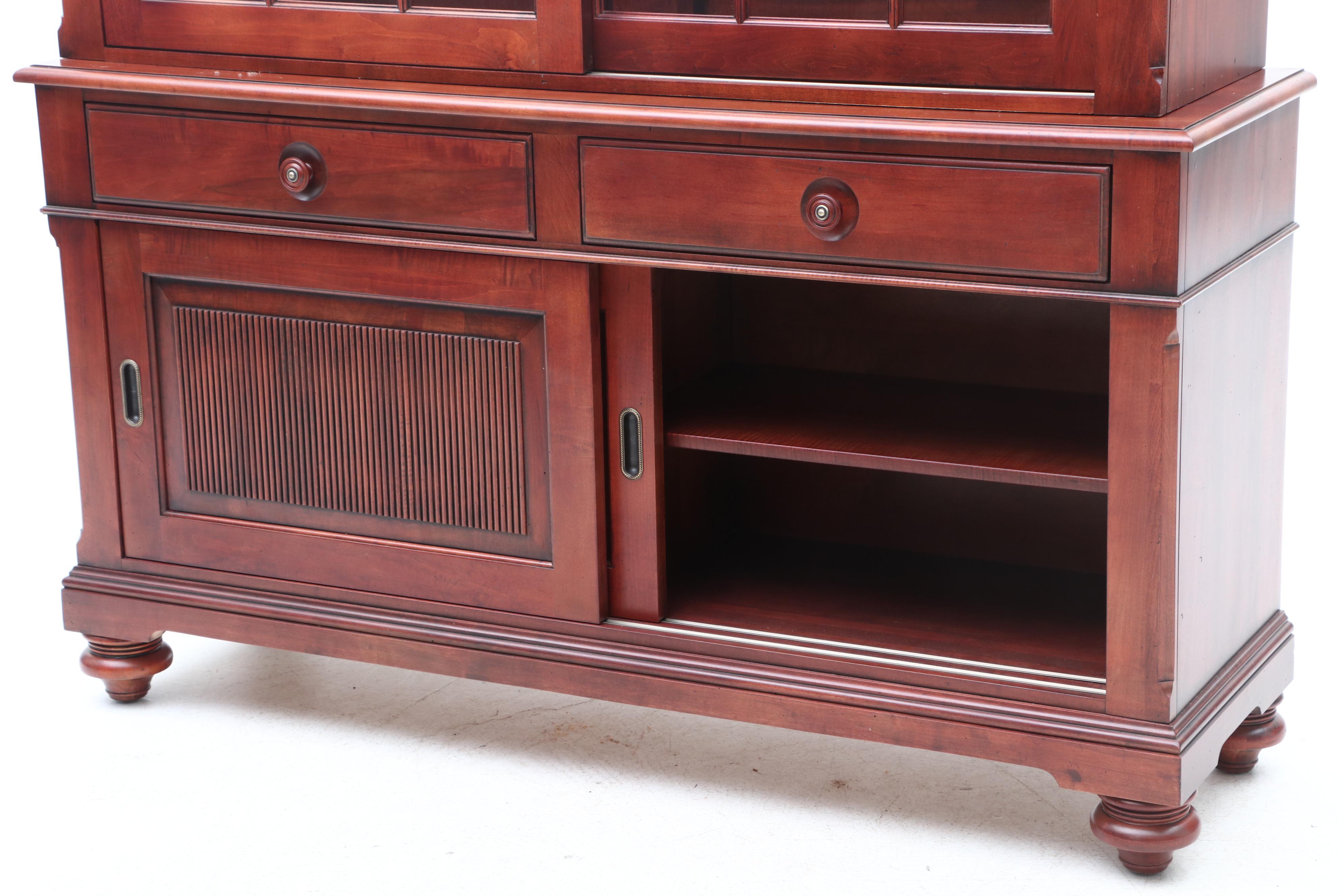 "British Classics" Illuminated Two-Piece China Cabinet by Ethan Allen