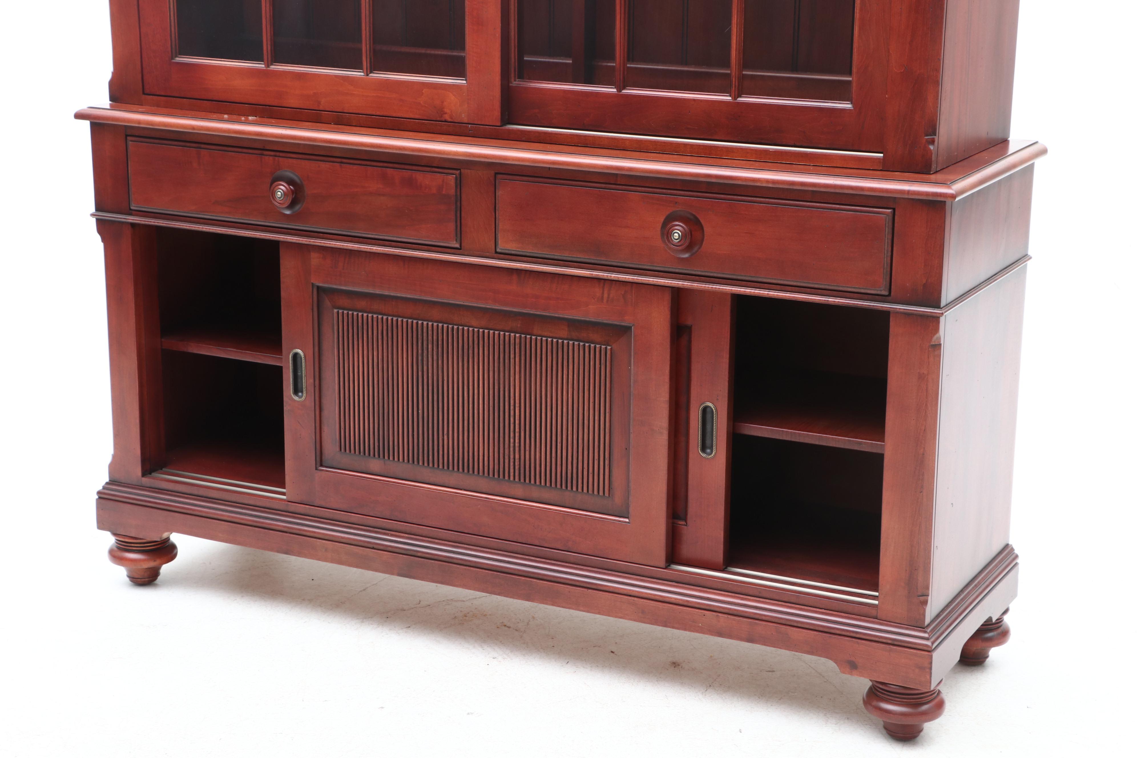 "British Classics" Illuminated Two-Piece China Cabinet by Ethan Allen