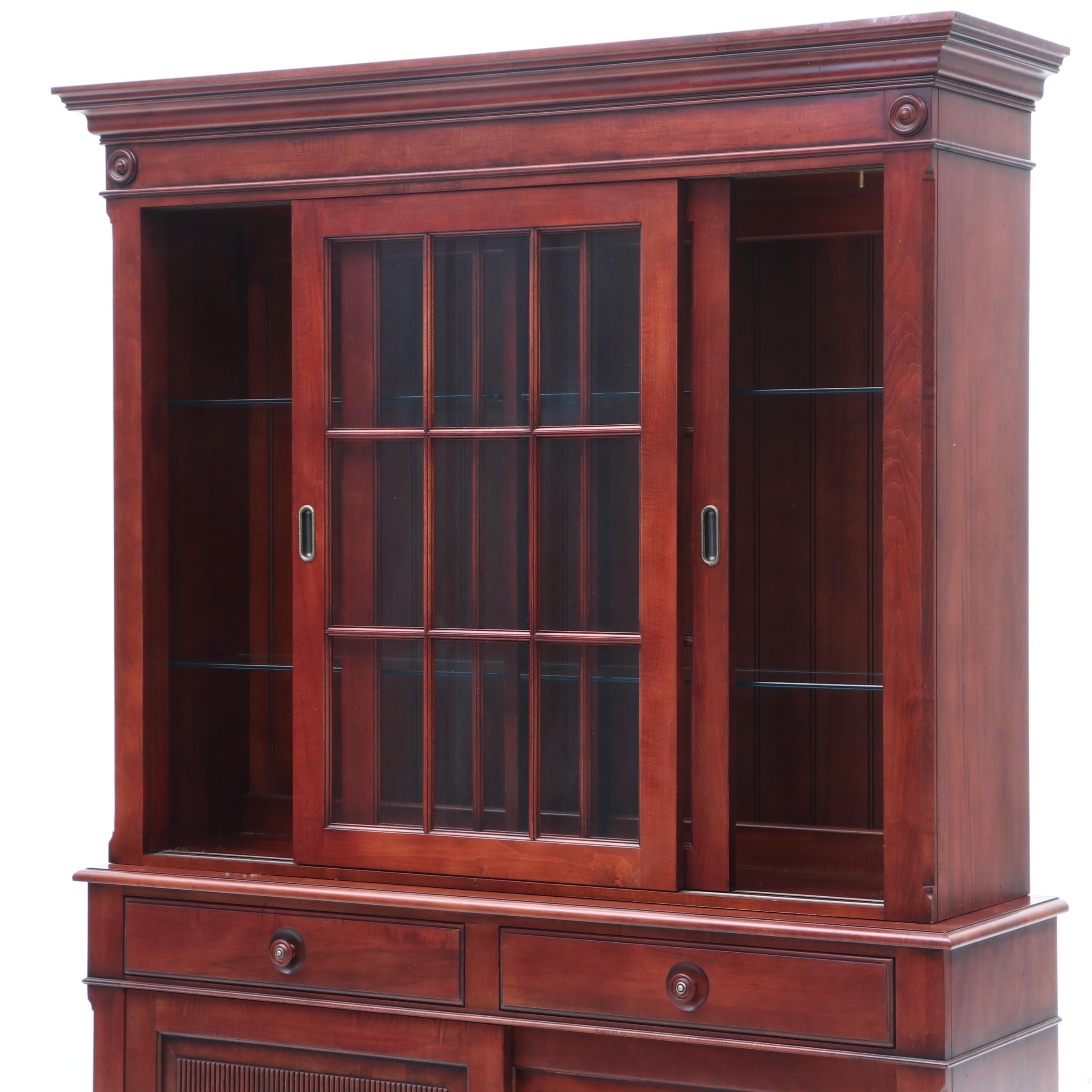 "British Classics" Illuminated Two-Piece China Cabinet by Ethan Allen