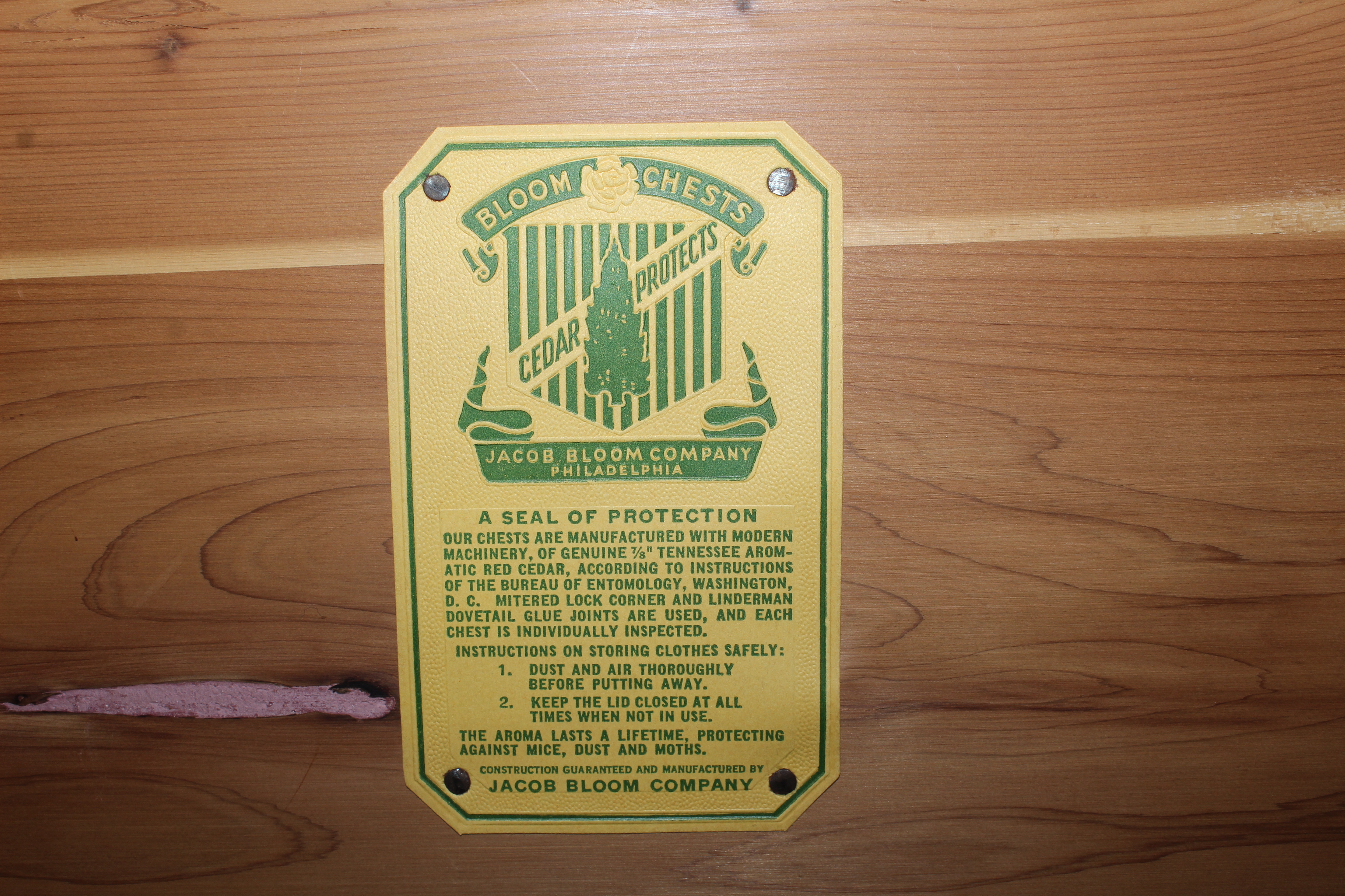 Jacobean Revival Style Cedar Blanket Chest by Jacob Bloom Company, Mid-20th C.